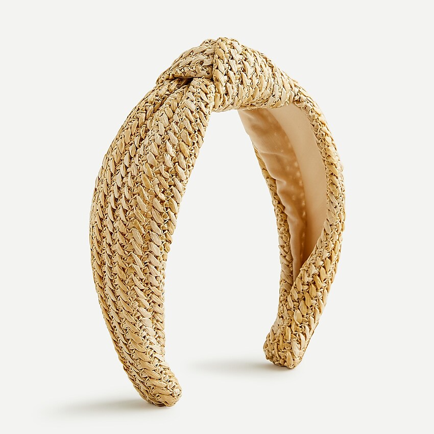 j.crew: knot headband in raffia for women, right side, view zoomed