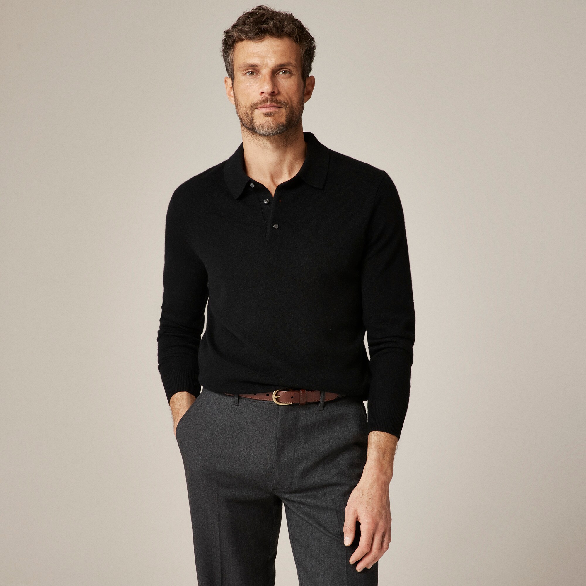 Cashmere collared sweater-polo