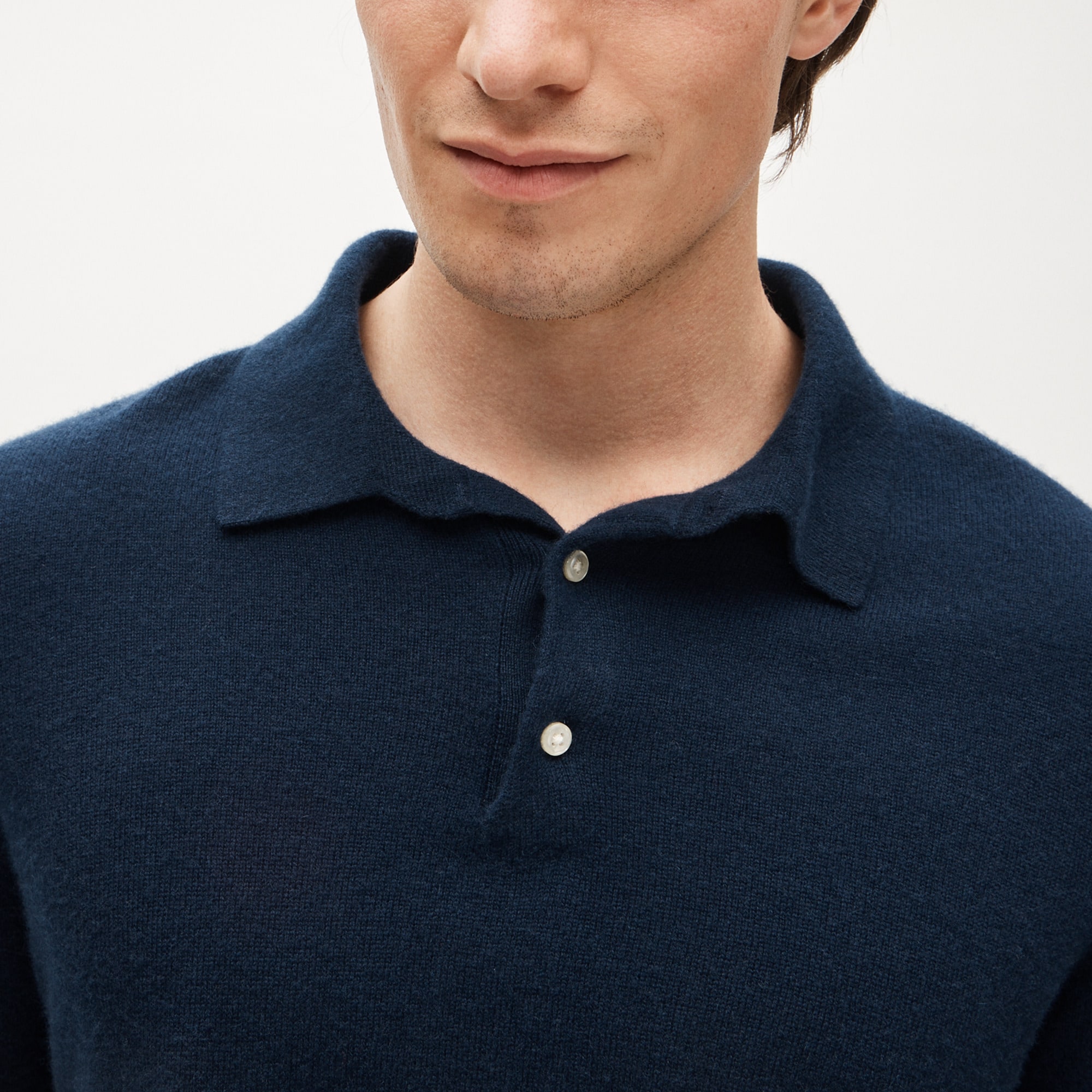 Cashmere collared sweater-polo