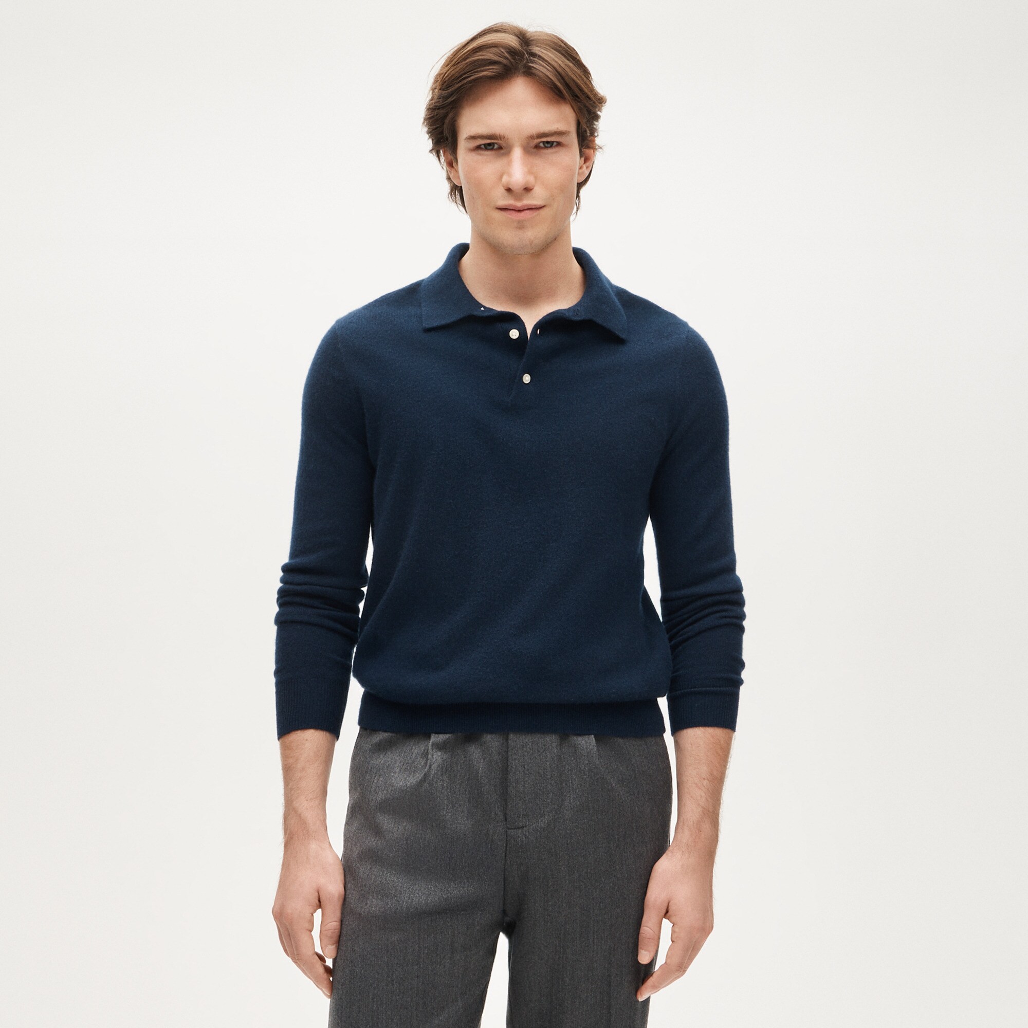 Cashmere collared sweater-polo