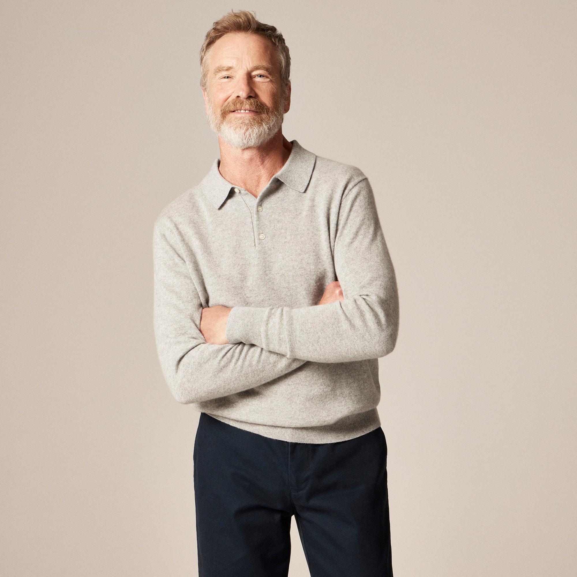 Cashmere collared sweater-polo