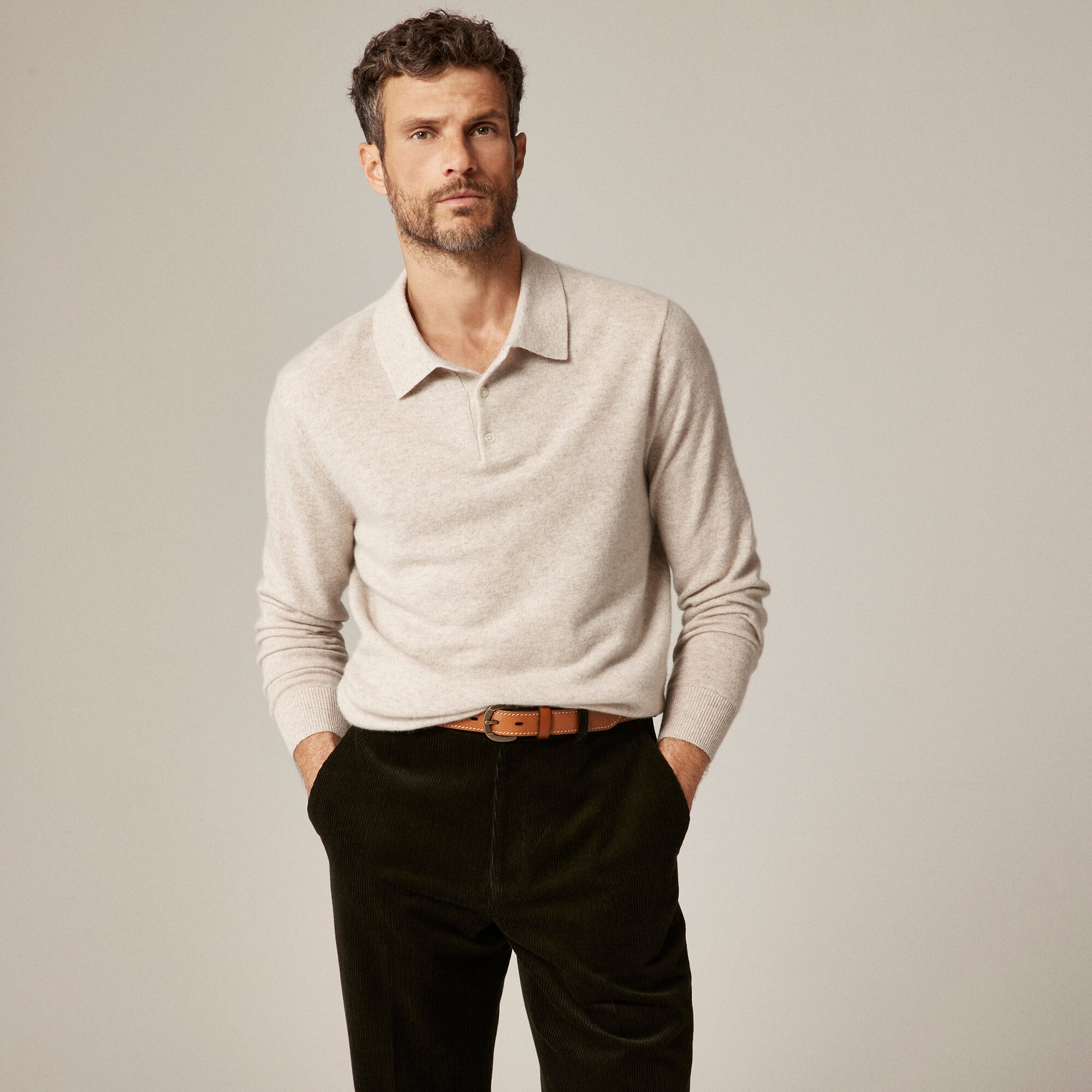mens Cashmere collared sweater-polo