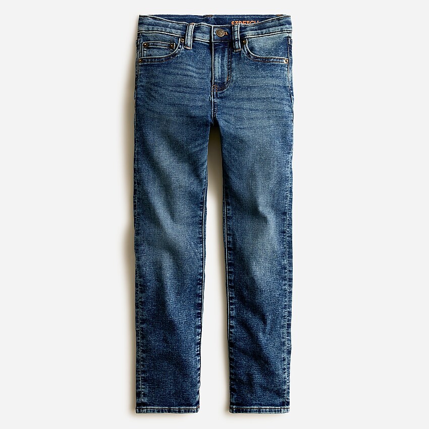 j.crew: boys' stretch jean in medium wash for boys, right side, view zoomed