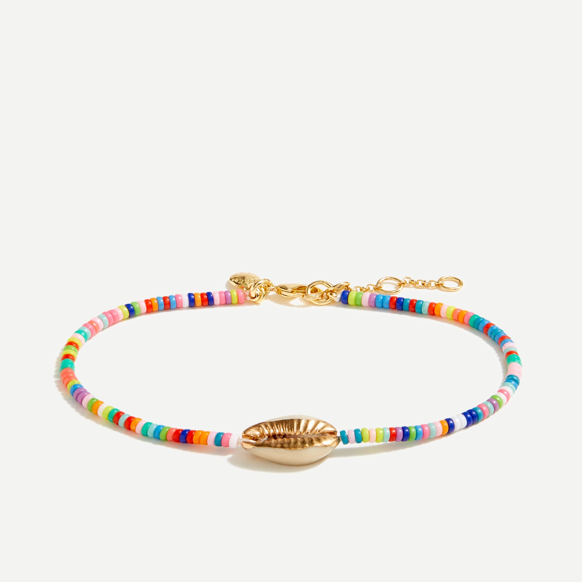 Shell and acrylic bead anklet