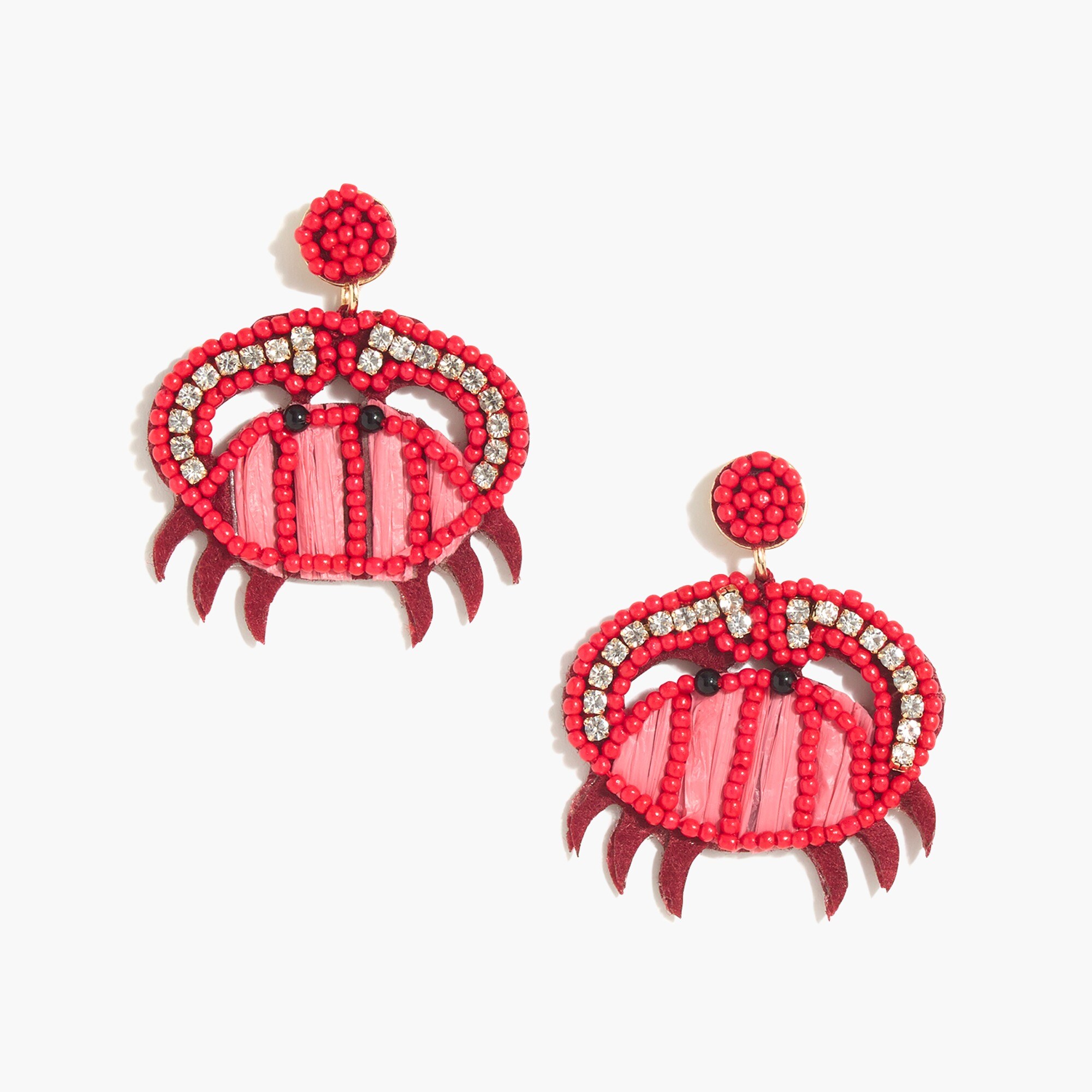 Beaded crabs statement earrings