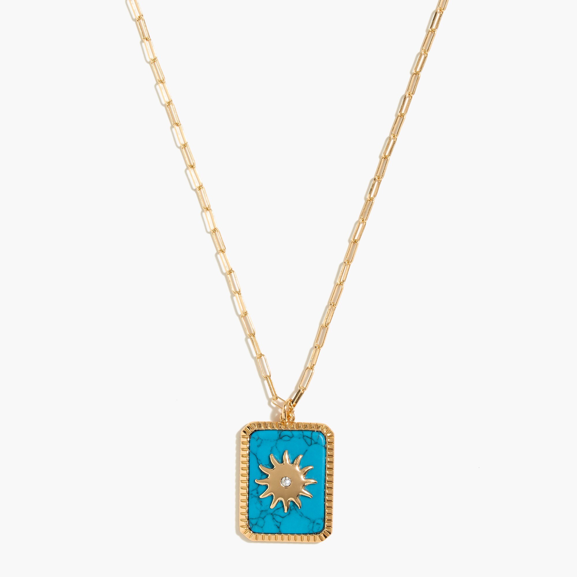 Charm and stone pendant necklace