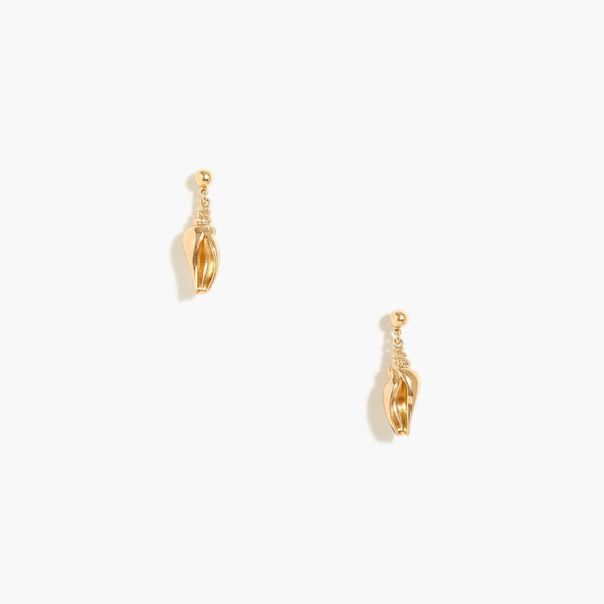 Gold conch shell statement earrings
