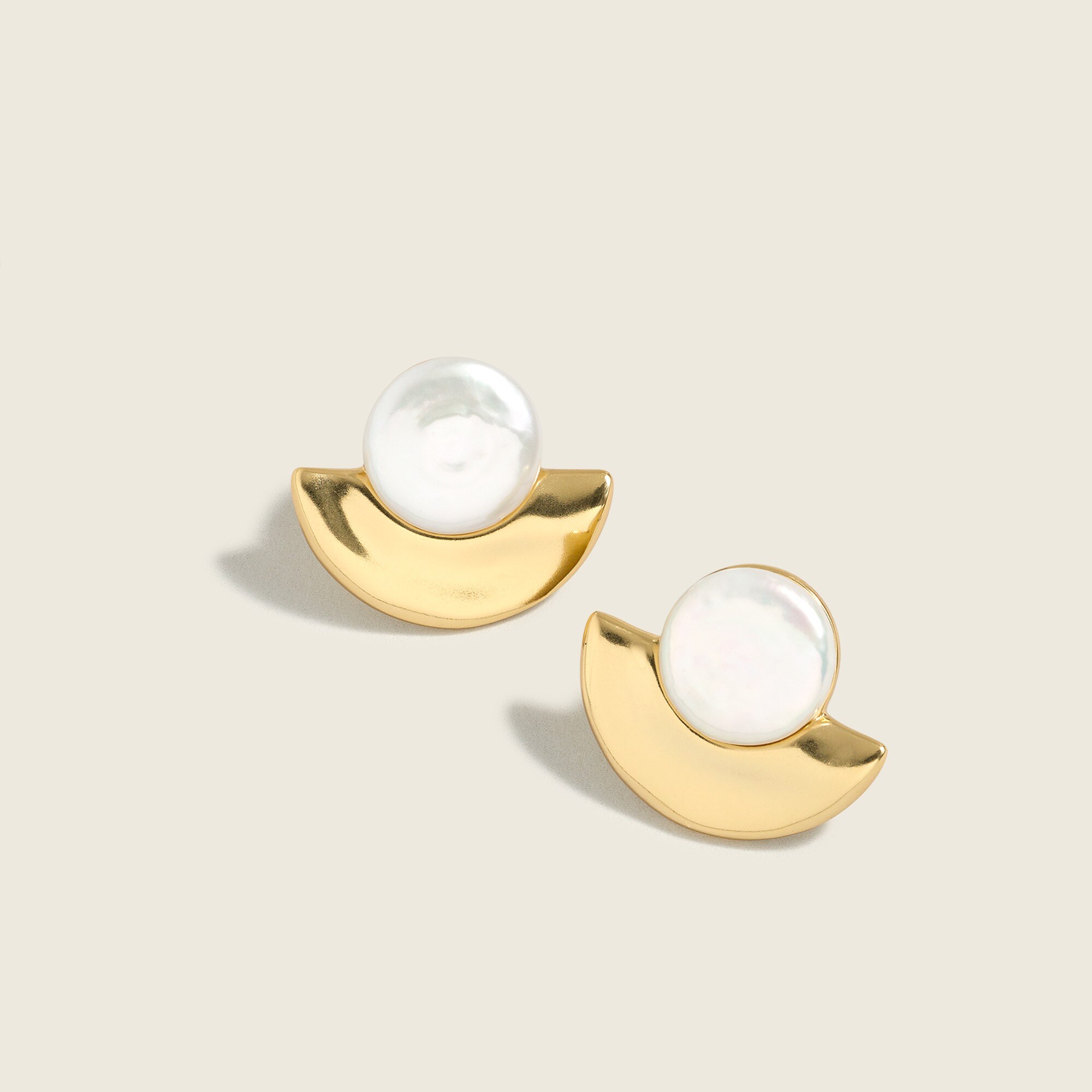 Moonrise pearl disc earrings