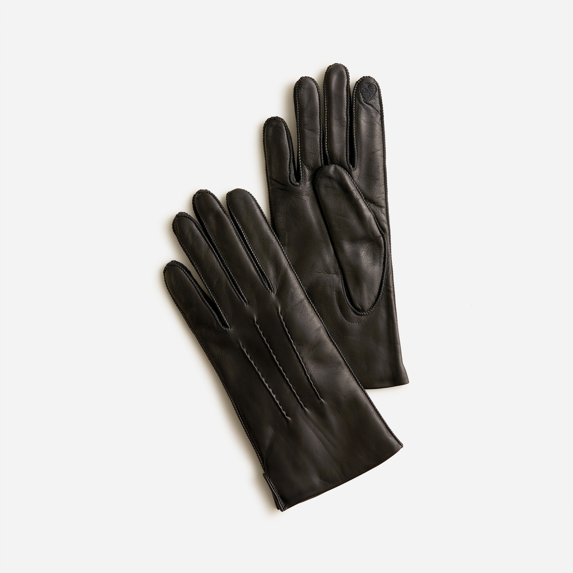 womens Italian leather tech-touch gloves