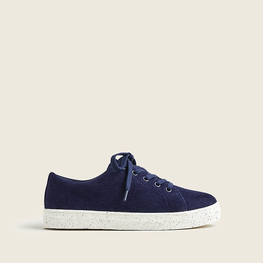 j.crew: kids' court sneakers in corduroy for boys, right side, view zoomed