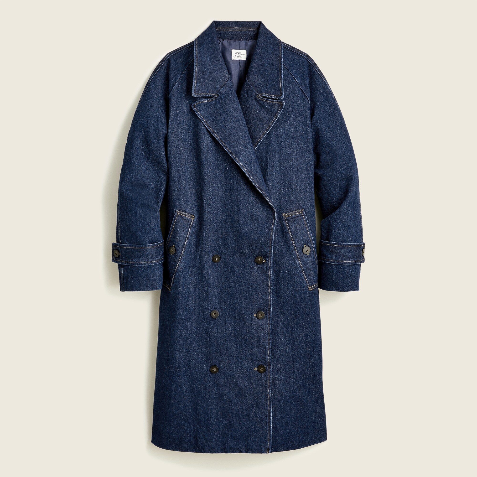 Relaxed trench coat in denim
