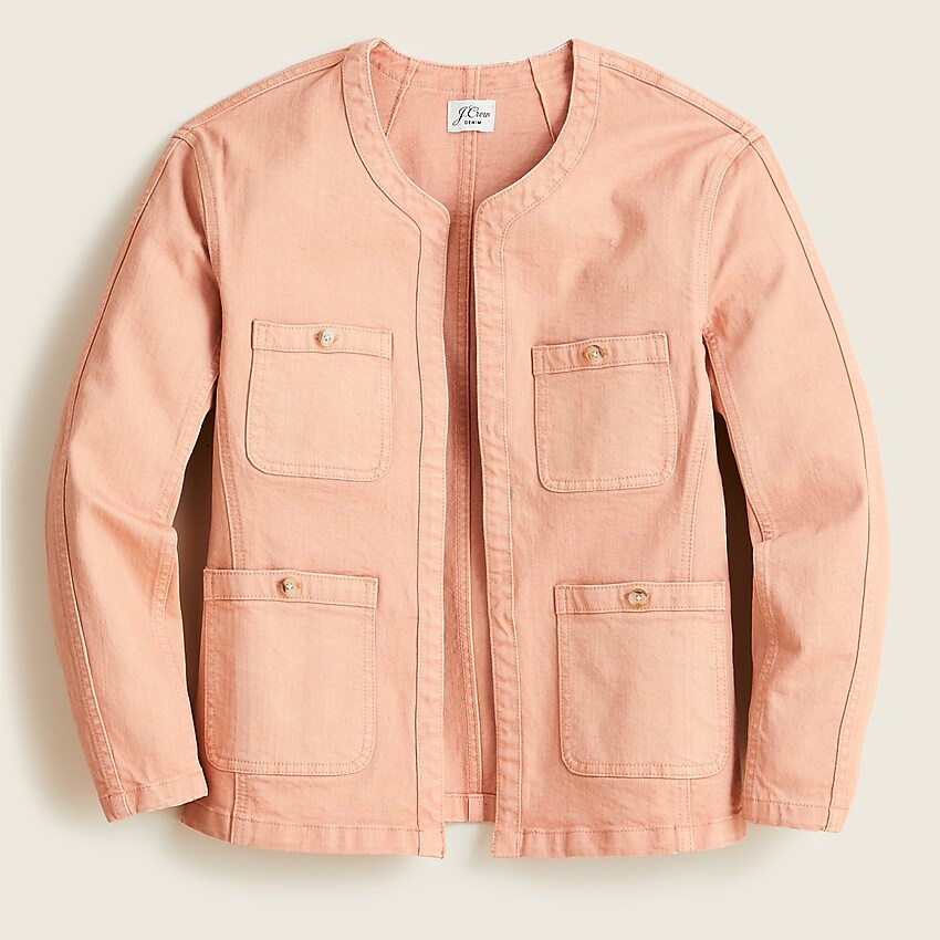 j.crew: simone relaxed garment-dyed jacket for women, right side, view zoomed