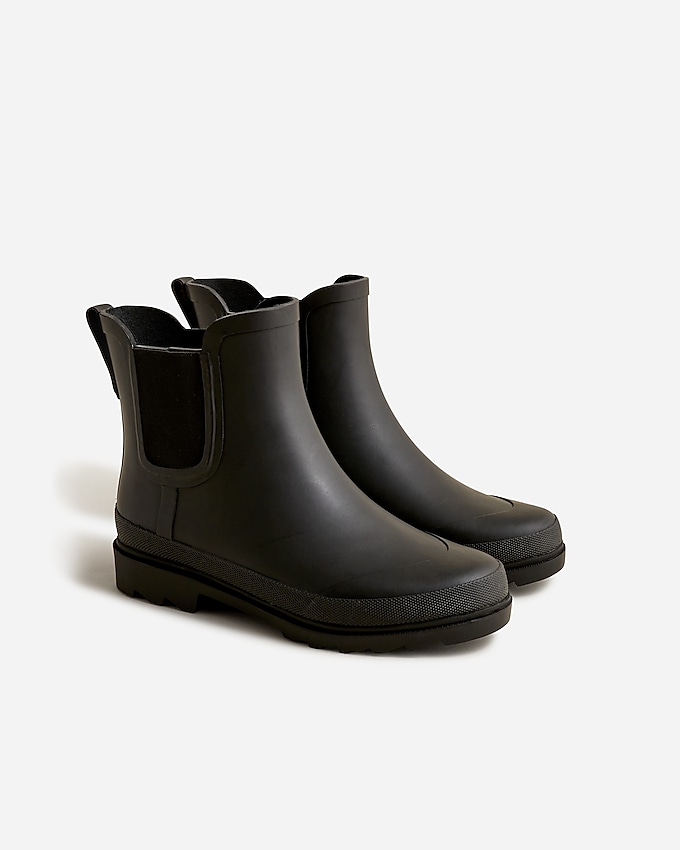 j.crew: short lug-sole rain boots for women, right side, view zoomed