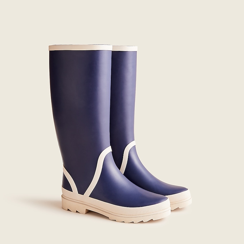 j.crew: tall lug-sole rainboots for women, right side, view zoomed