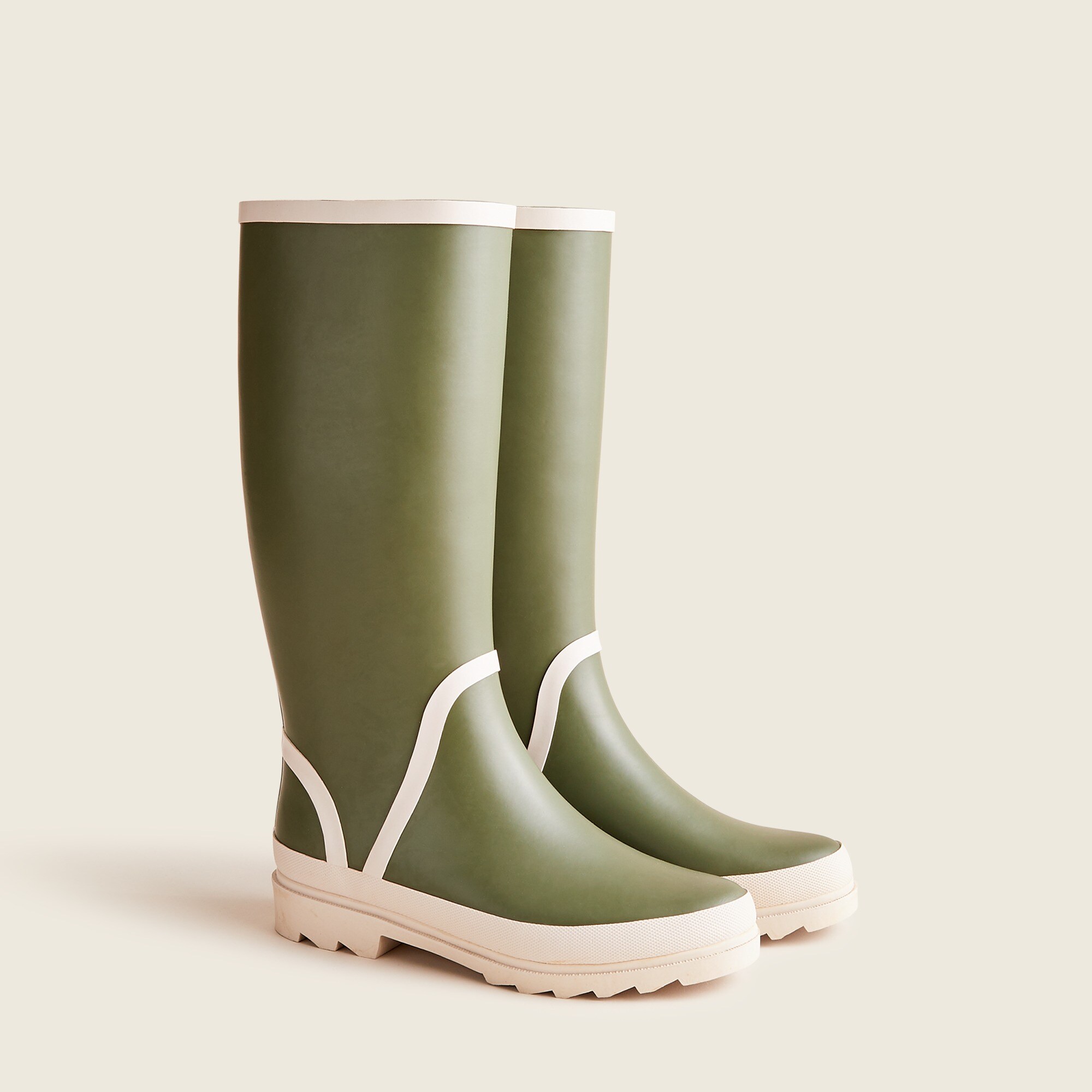 Tall lug-sole rainboots