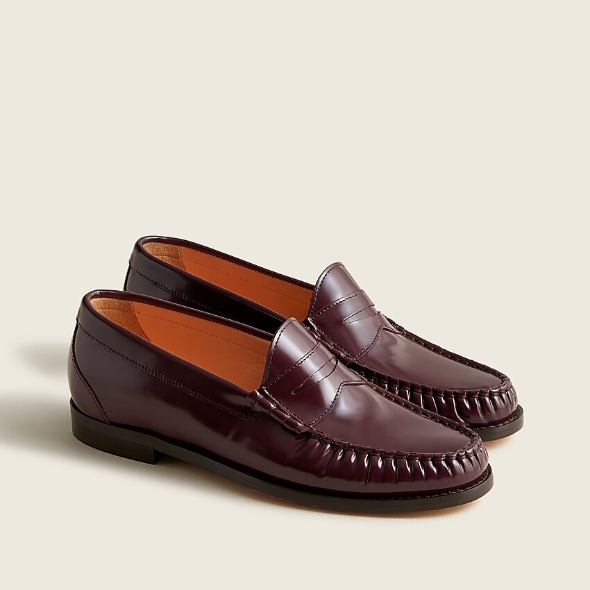 j.crew: winona penny loafers in spazzolato leather for women, right side, view zoomed