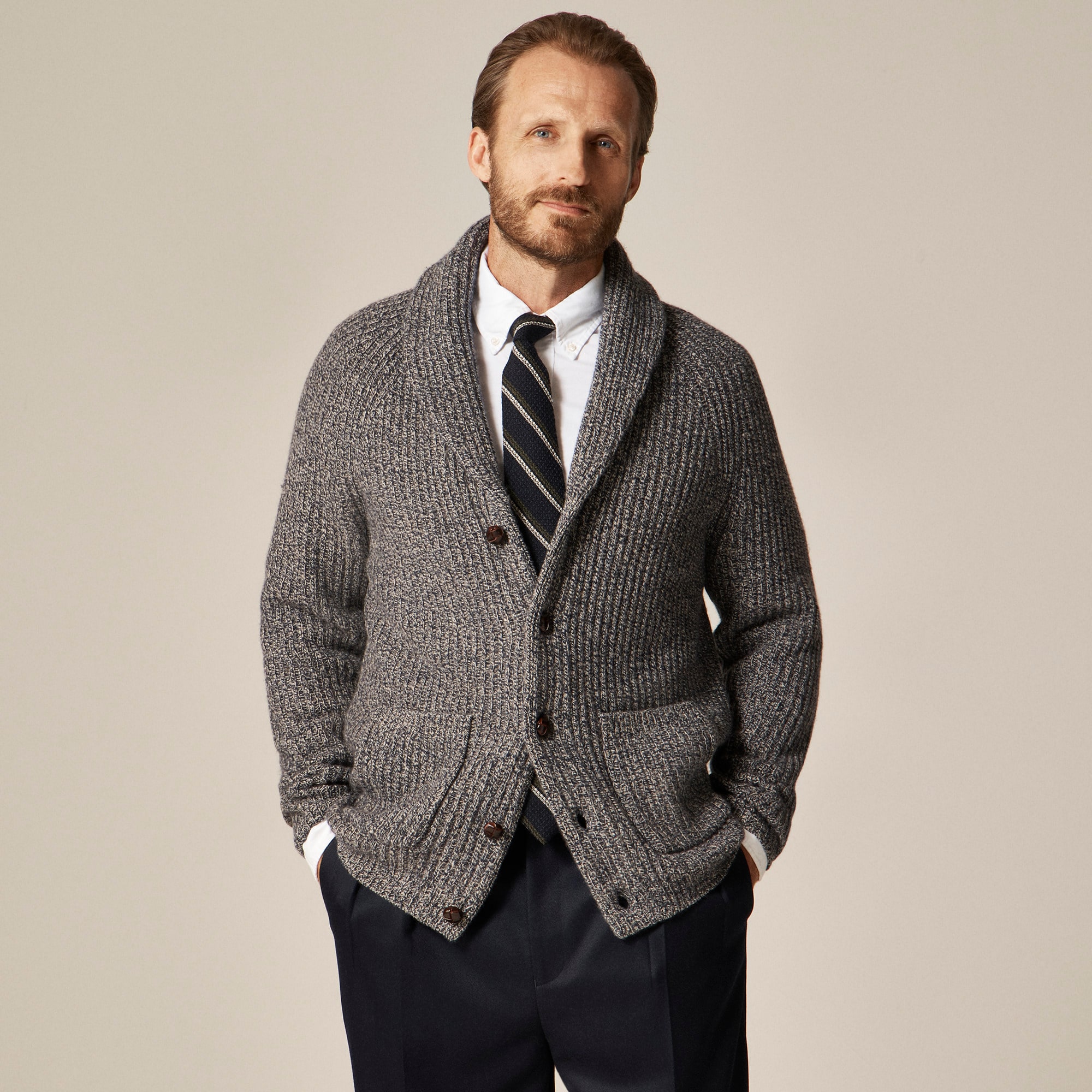 Rugged Merino Wool-blend Cardigan Sweater For Men | J.Crew