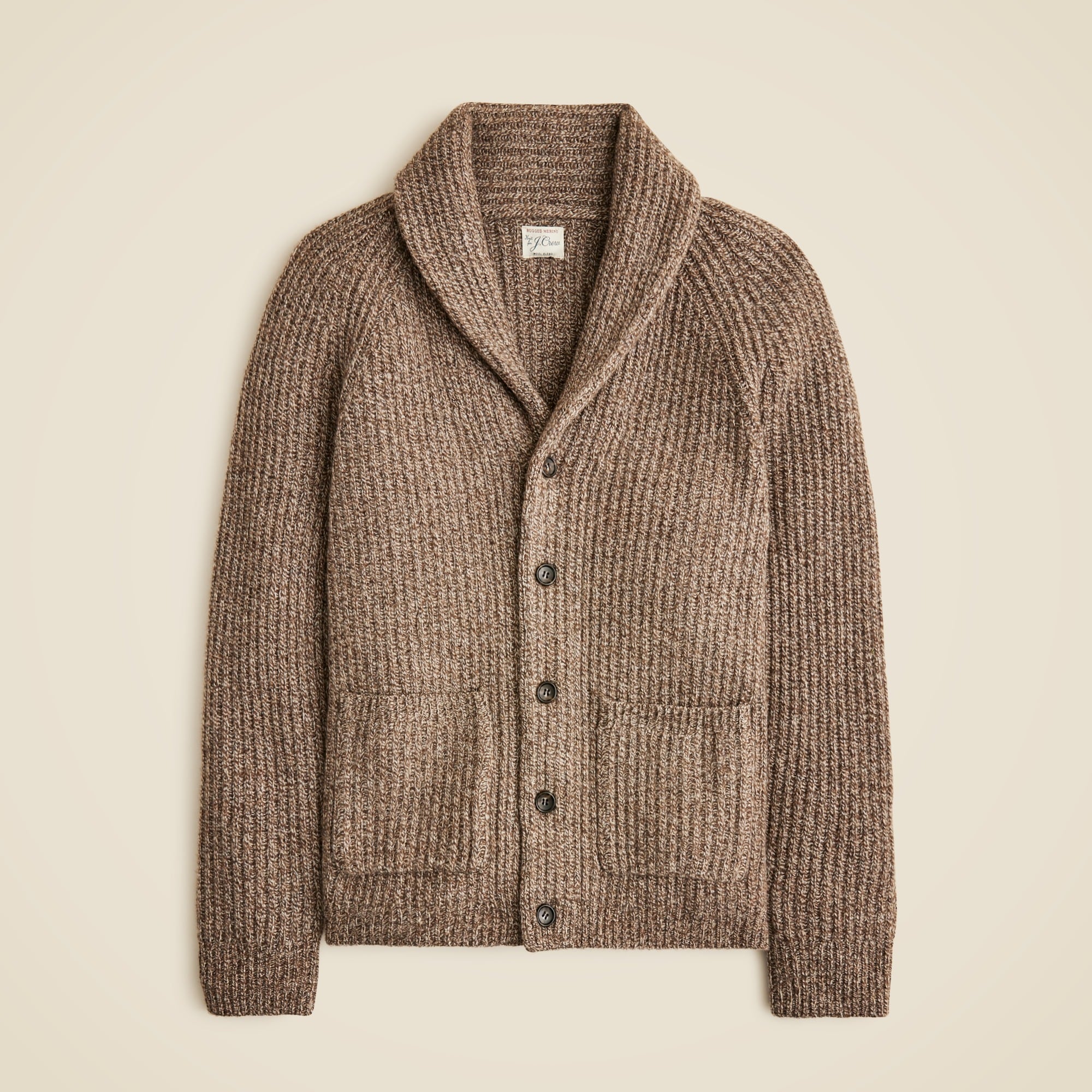 J.Crew: Rugged Merino Wool Cardigan Sweater For Men