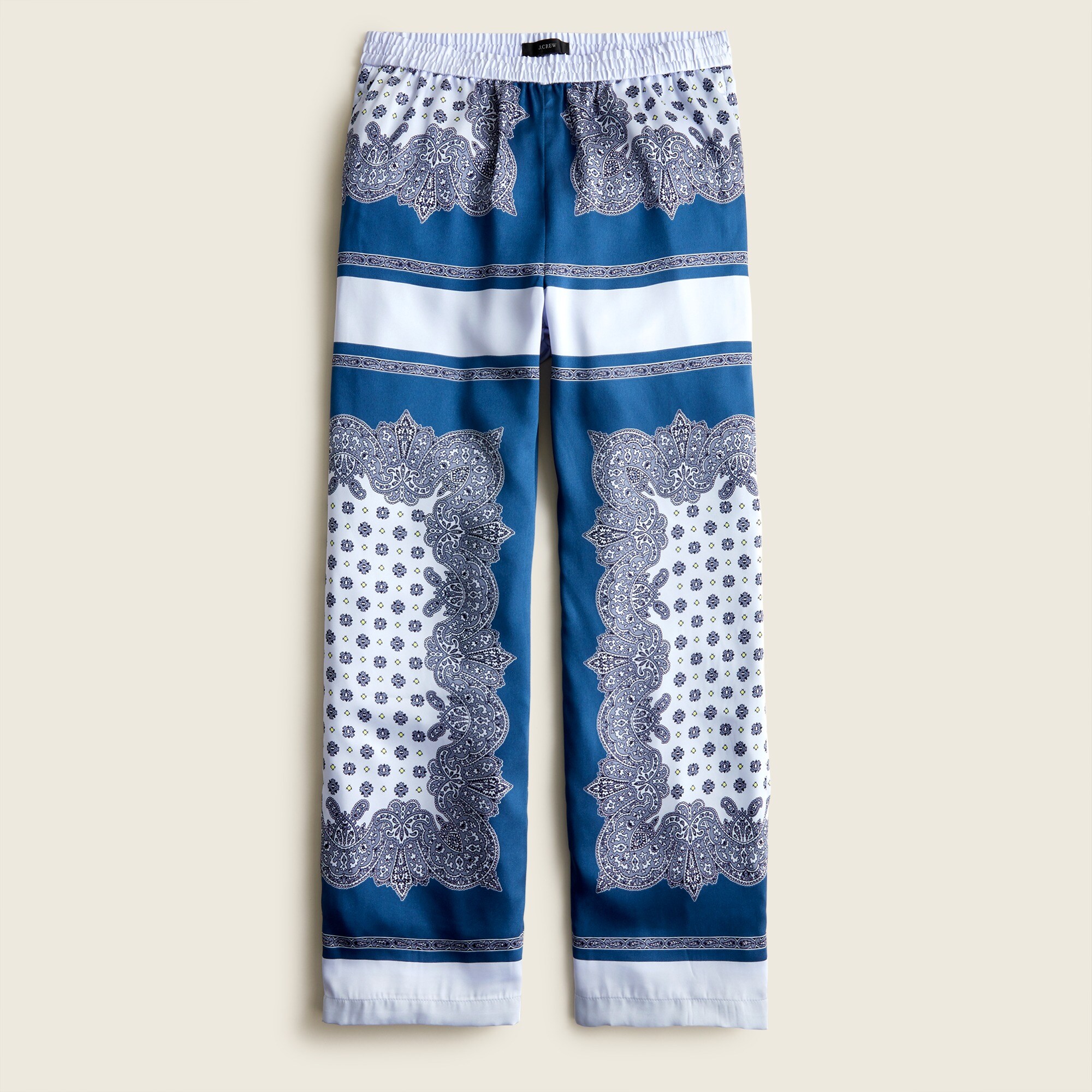 Pull-on Cropped Pant In Scarf Border Print For Women | J.Crew