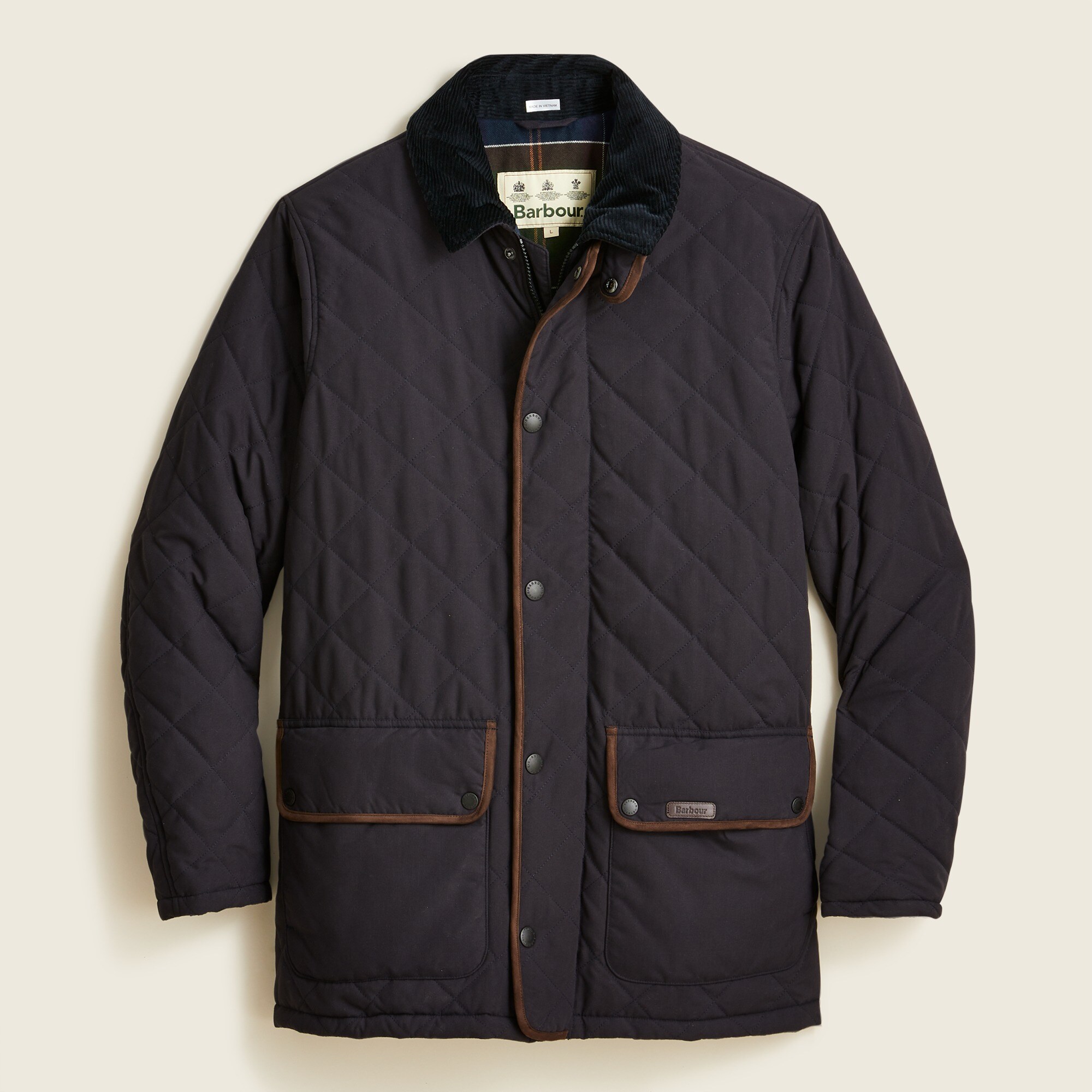 j.crew: barbour® burton quilted jacket for men, right side, view zoomed