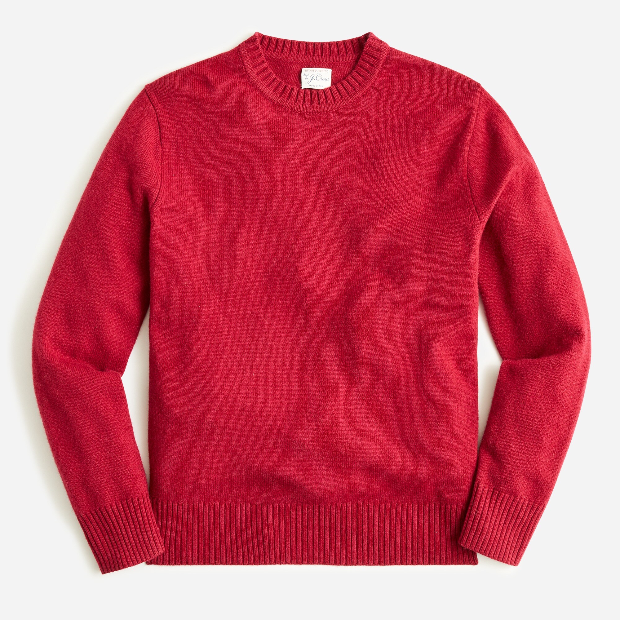 Rugged merino wool-blend crewneck sweater