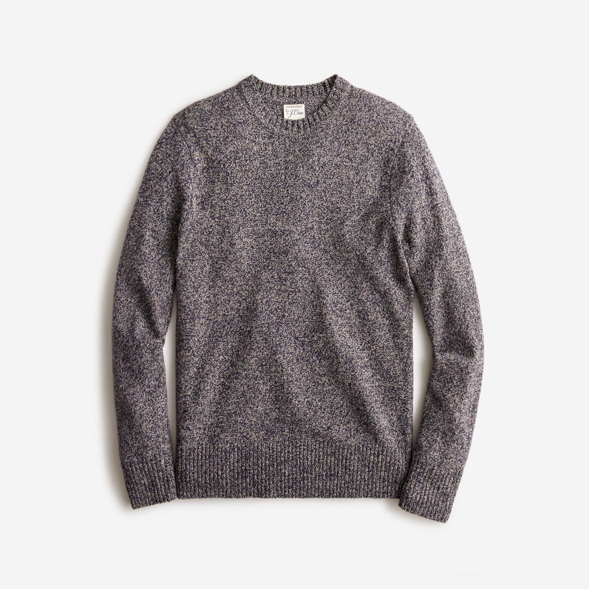  Marled rugged merino wool-blend sweater