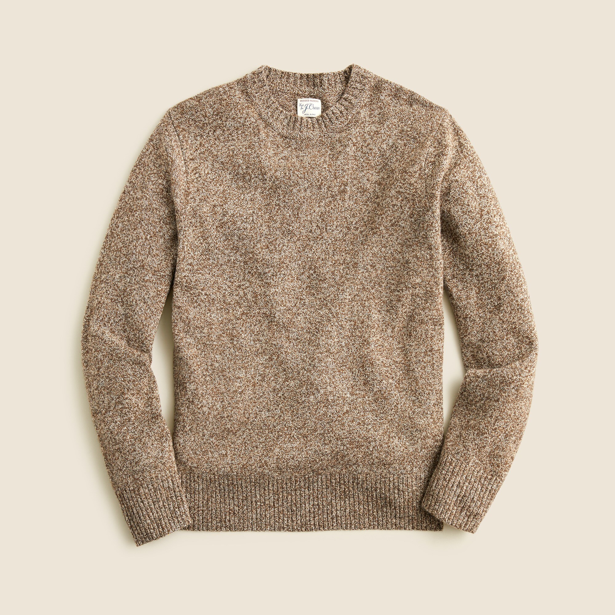 Marled rugged merino wool-blend sweater