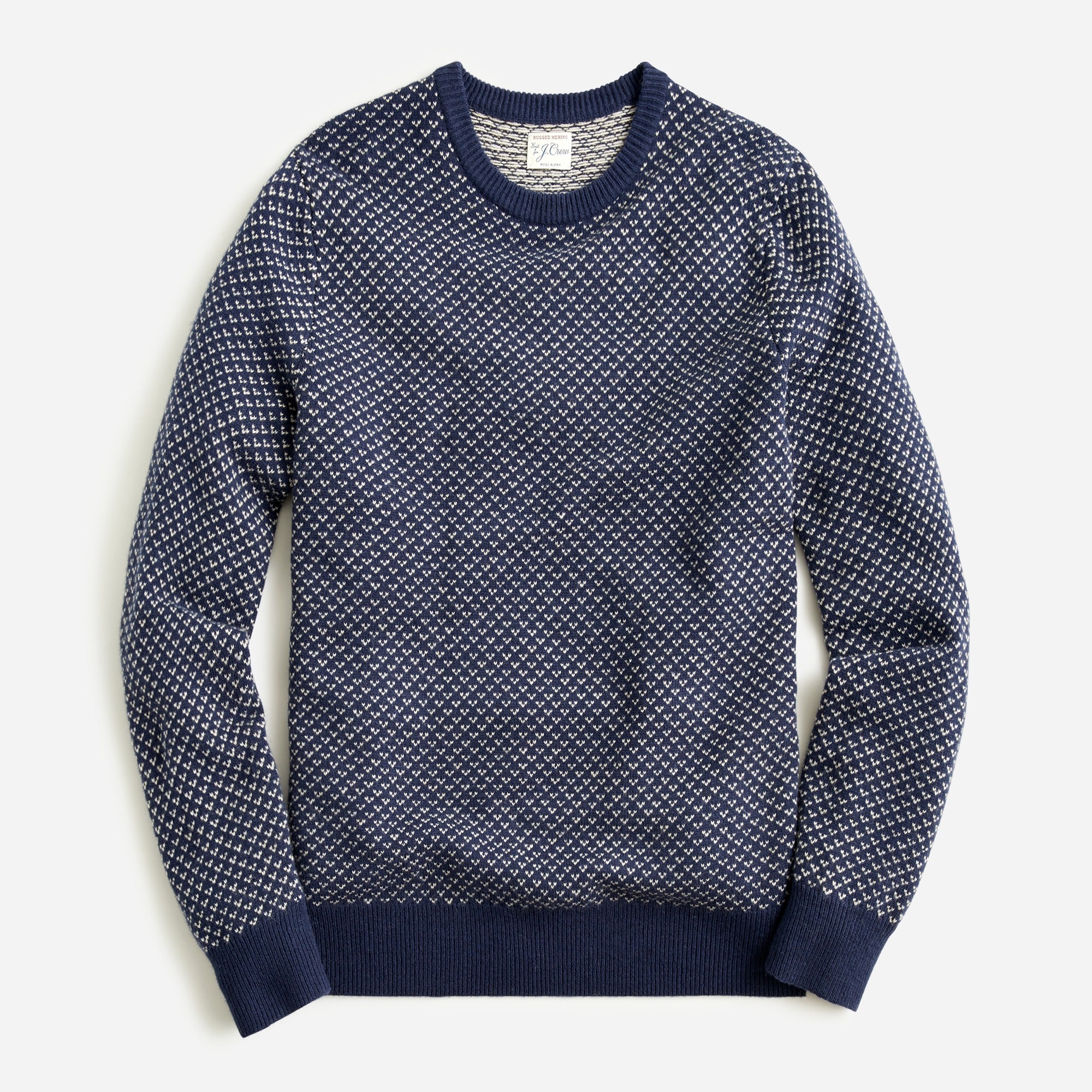 Ramblers Way Men's Jacquard Crew Neck Wool Sweater