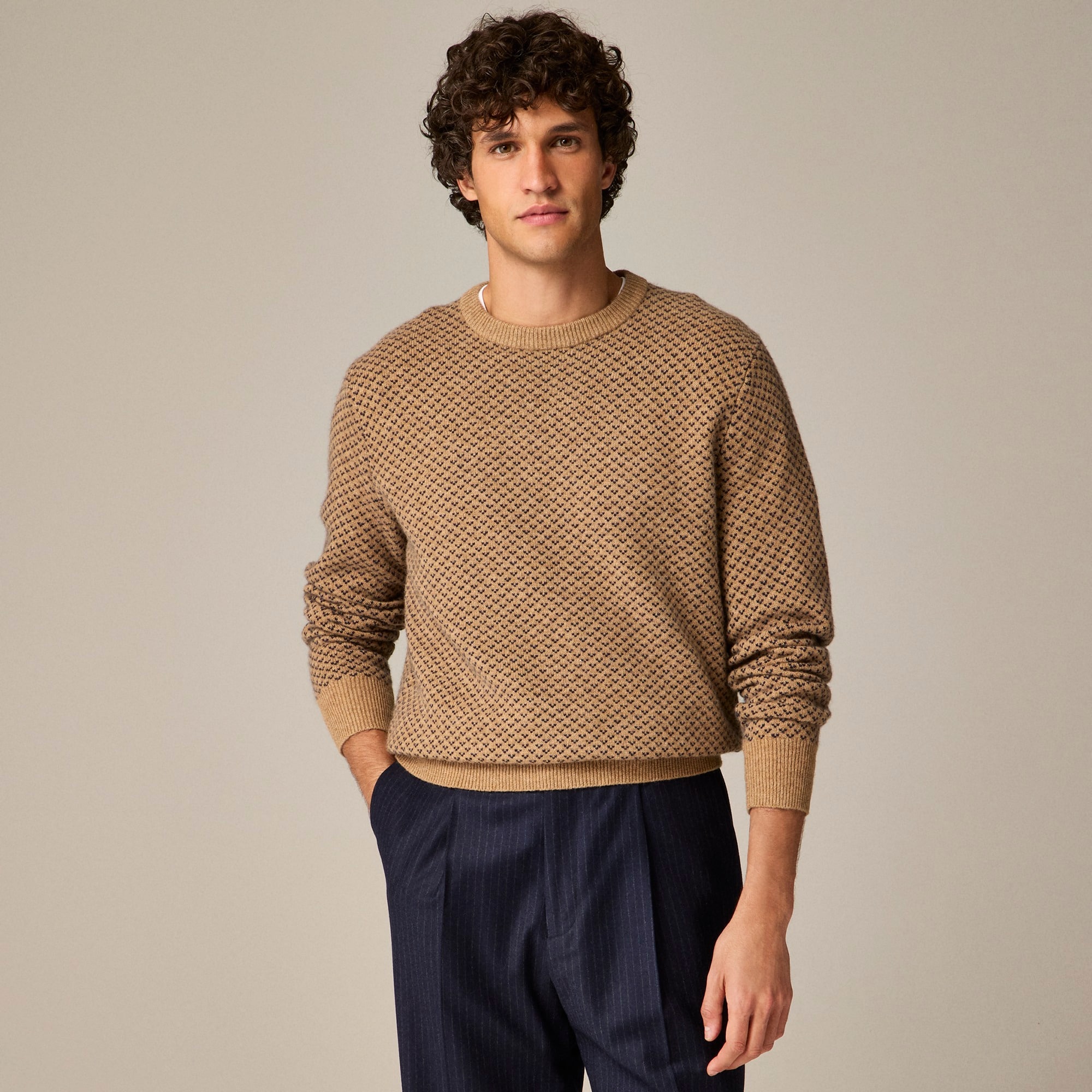 Rugged merino wool heather crewneck sweater deals