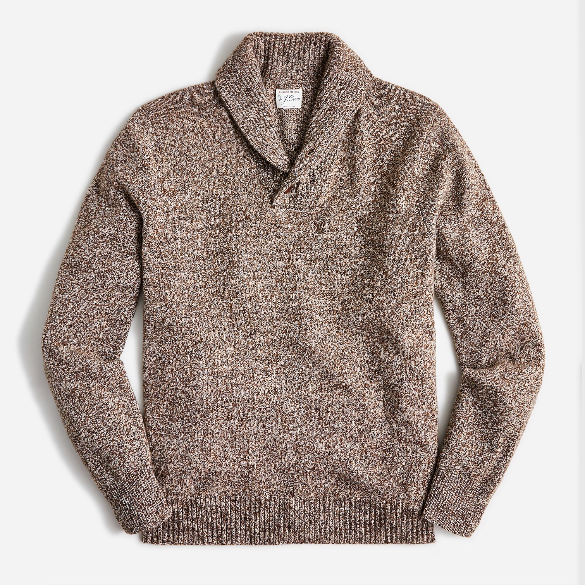 J.Crew Marled Rugged Merino Wool blend Shawl collar Sweater For Men
