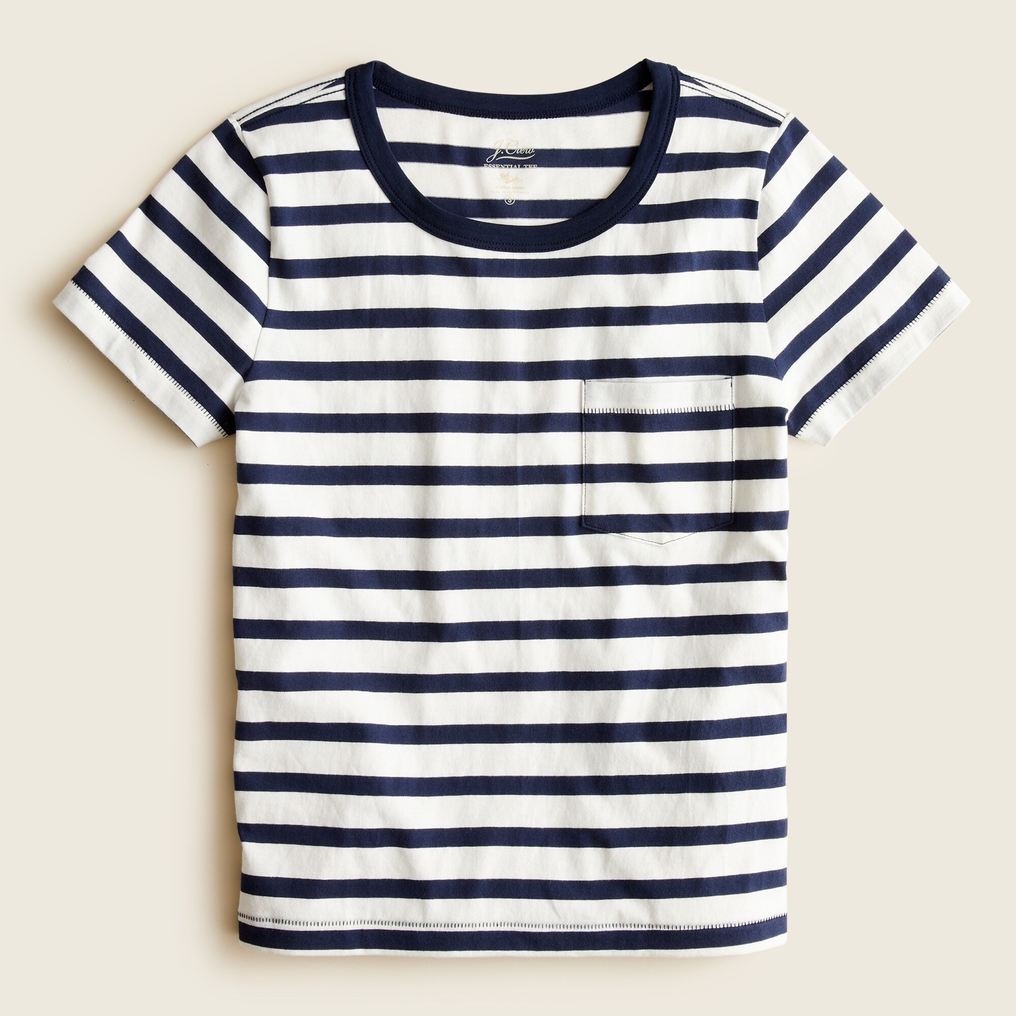 J.Crew: Essential Pocket T-shirt In Stripe For Women