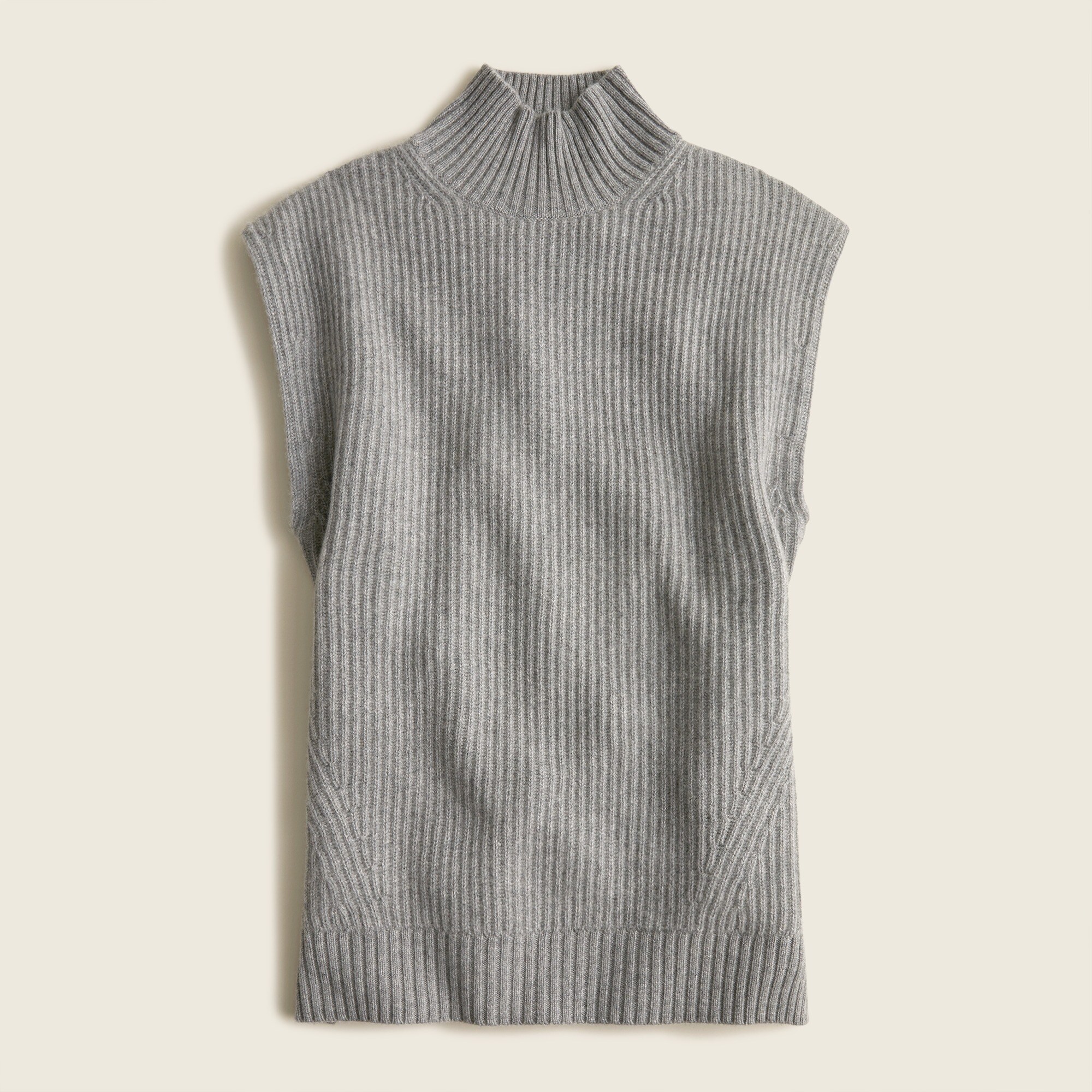 Cashmere sleeveless turtleneck tunic
