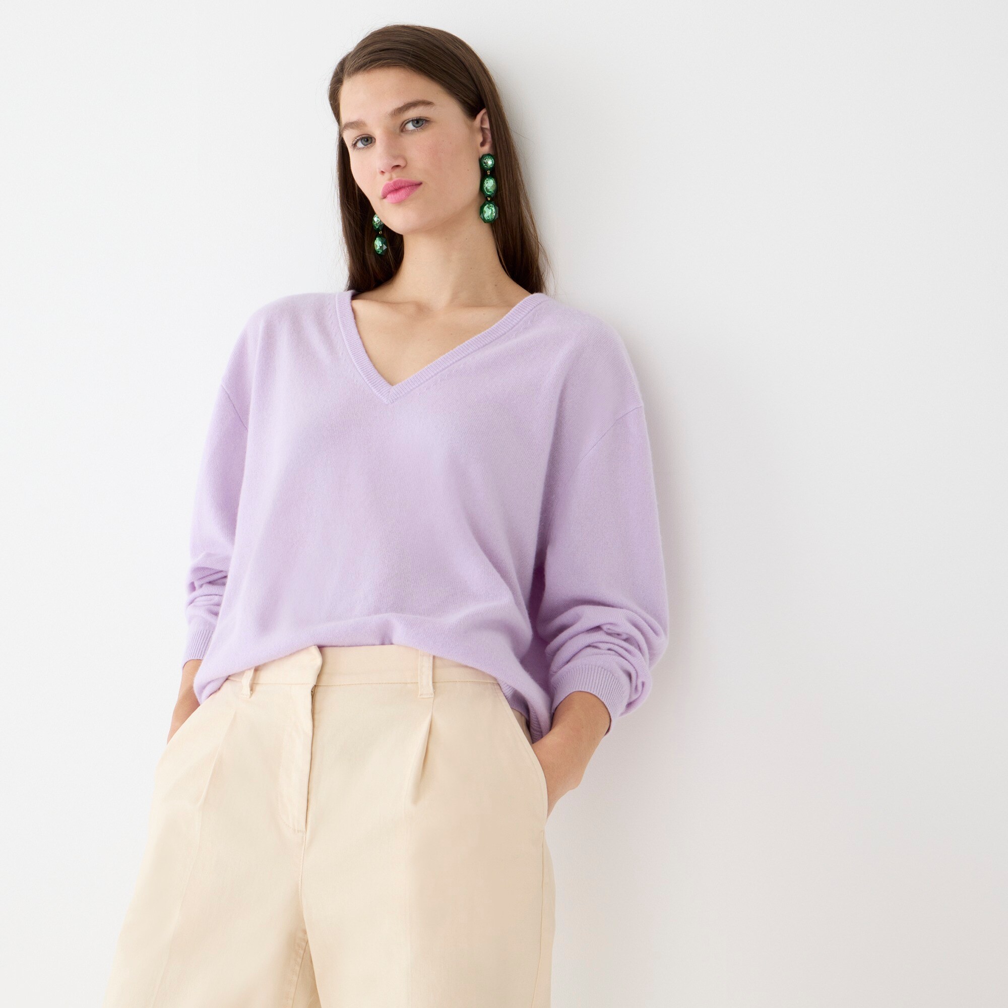Cashmere relaxed V-neck sweater
