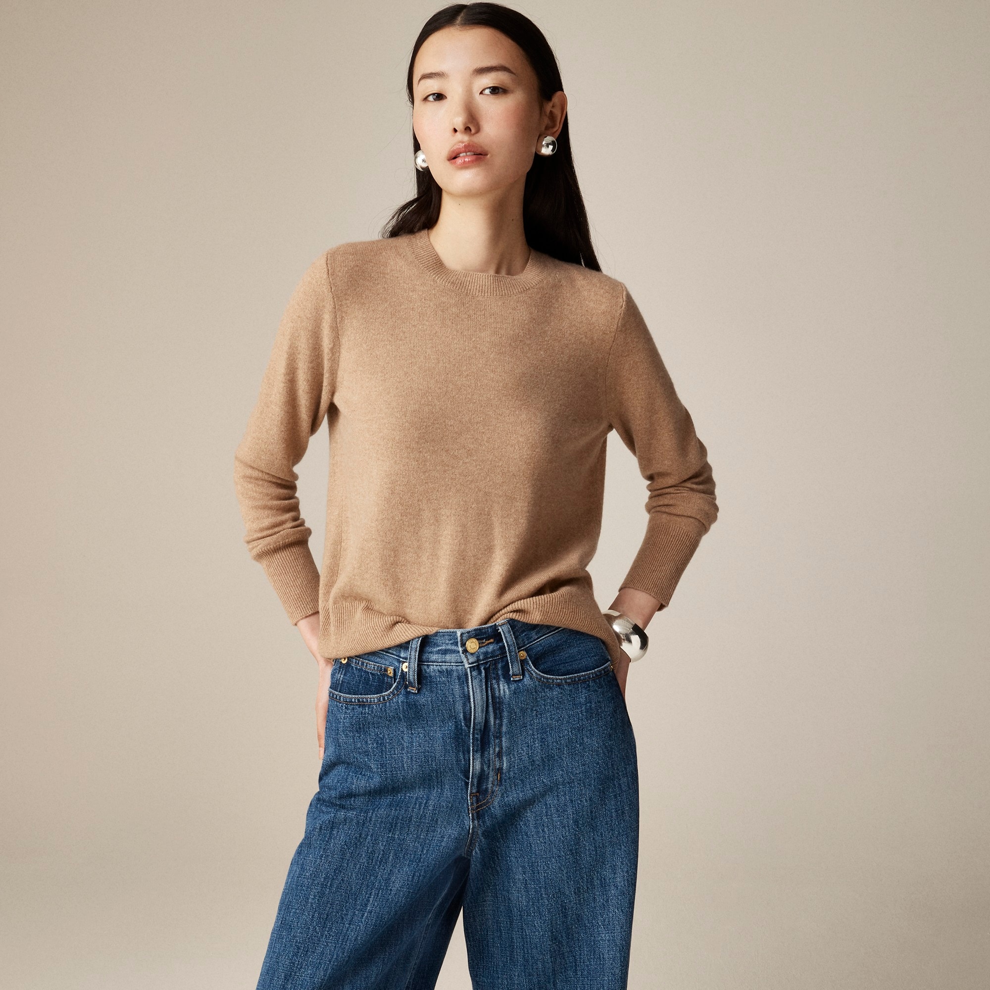 j.crew: cashmere classic-fit crewneck sweater for women