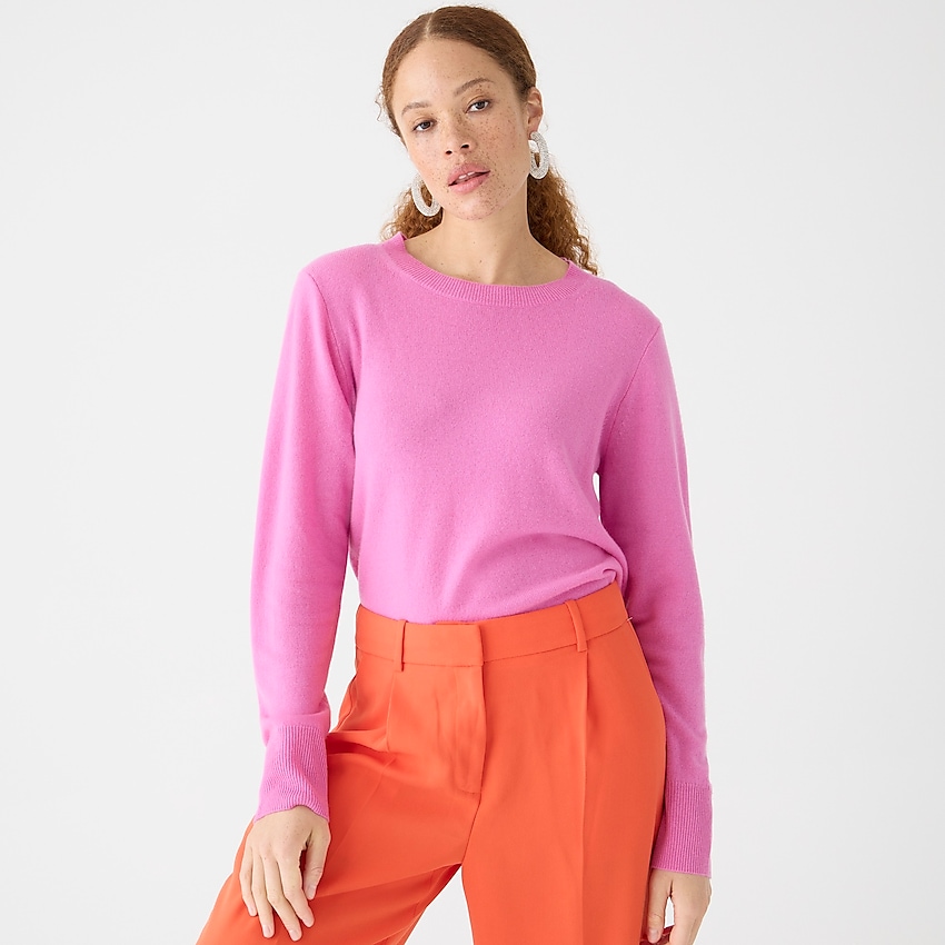 j.crew: cashmere classic-fit crewneck sweater for women, right side, view zoomed