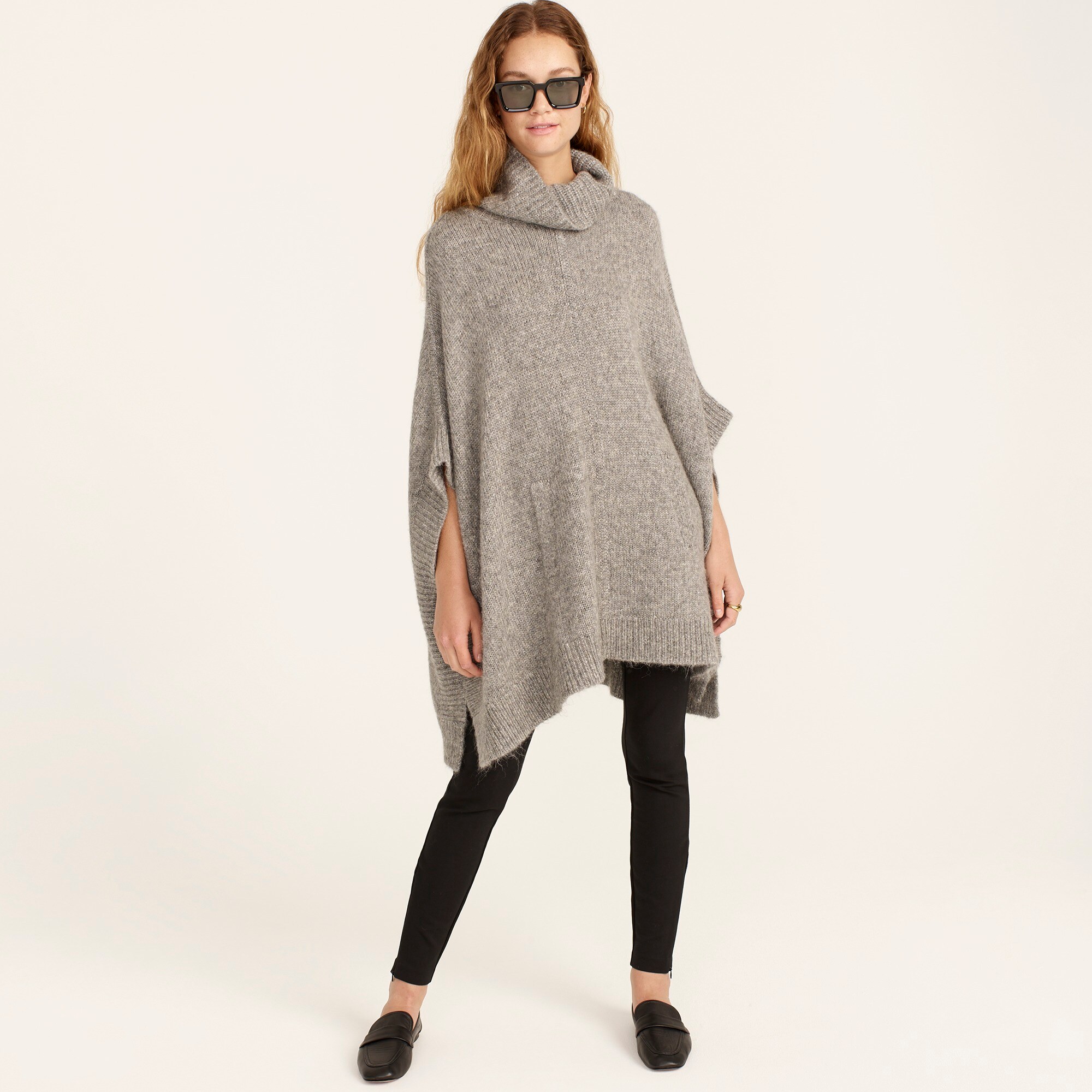 Relaxed turtleneck poncho