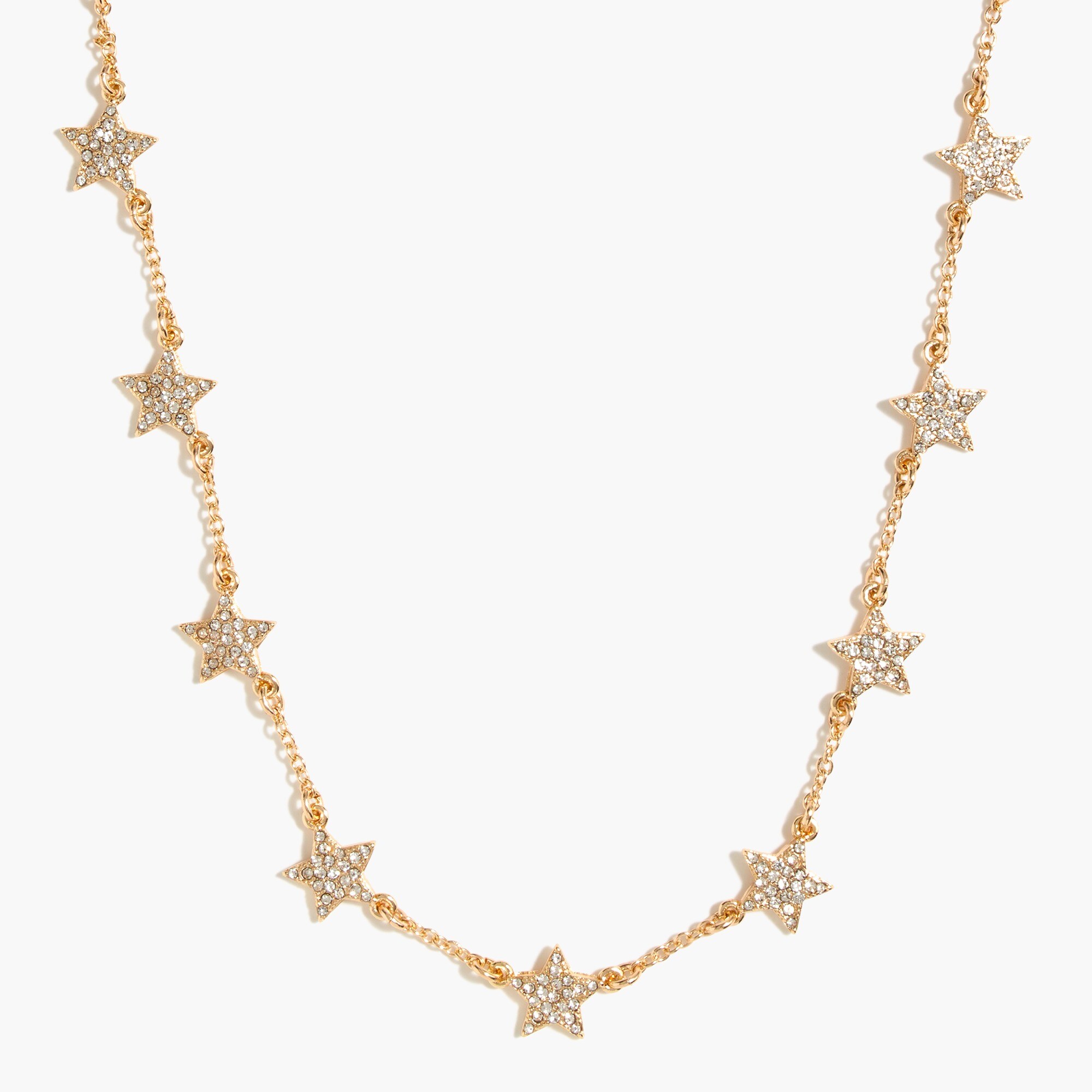 Pavé crystal star charm chain necklace