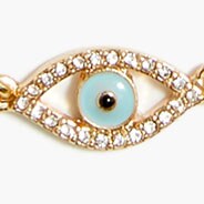 Beads and chain choker necklace RETRO AQUA beads and chain choker necklace for women