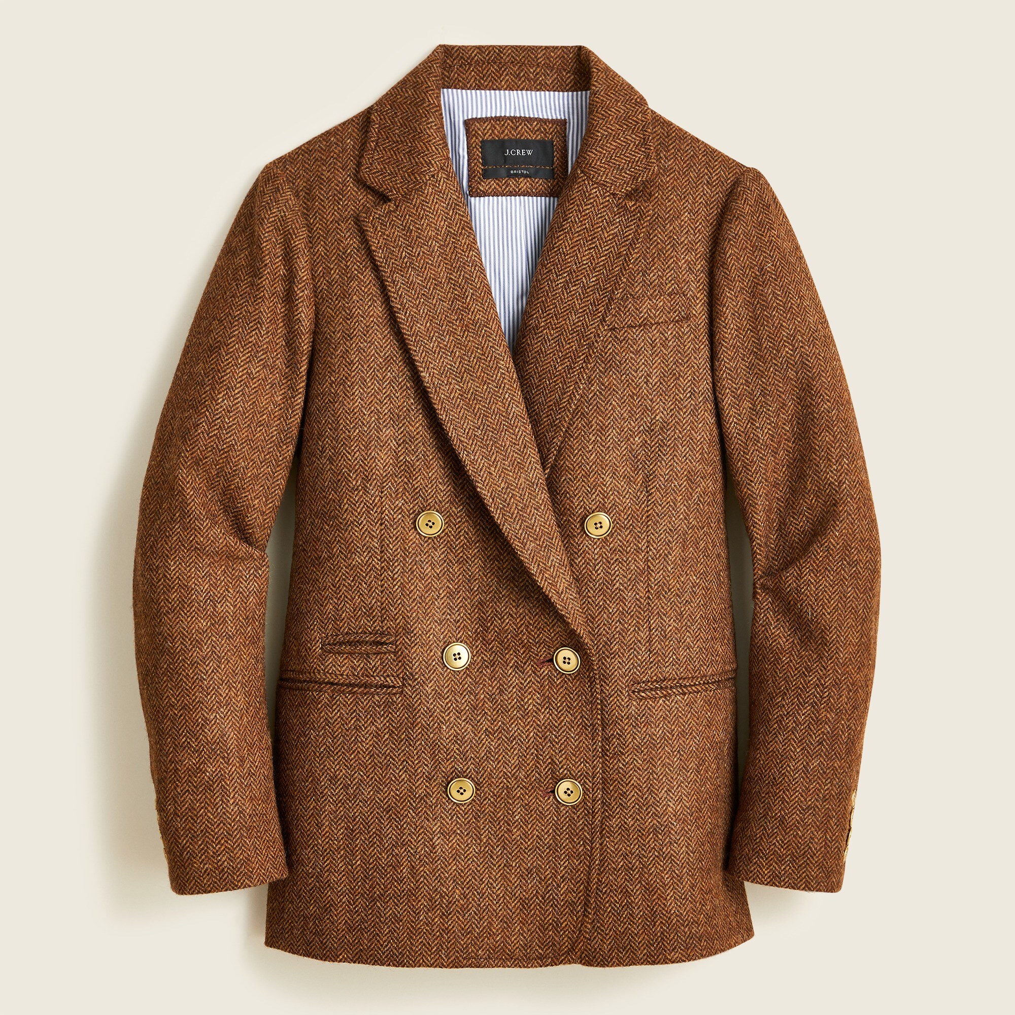 Bristol blazer in hazelnut English wool herringbone
