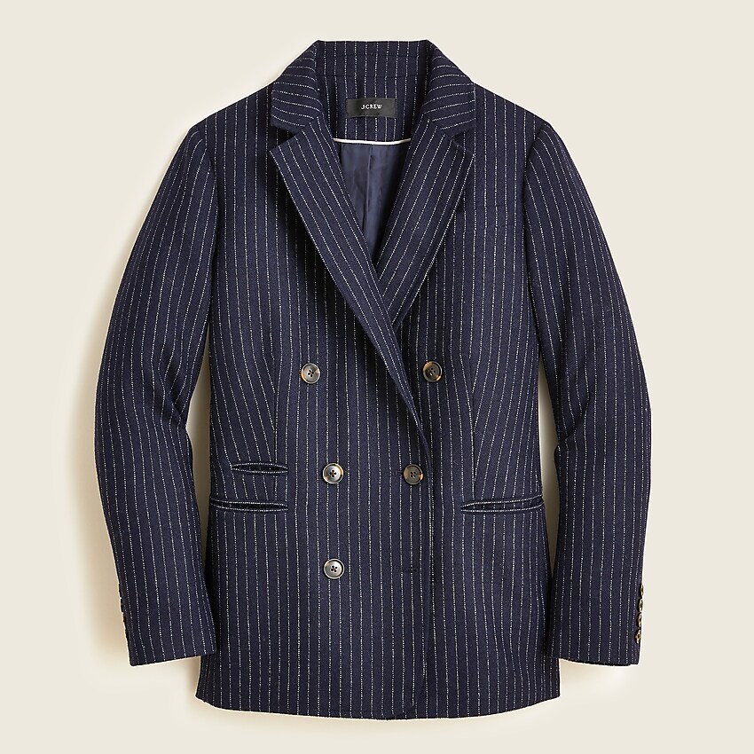 j.crew: bristol blazer in pinstripe english wool for women, right side, view zoomed