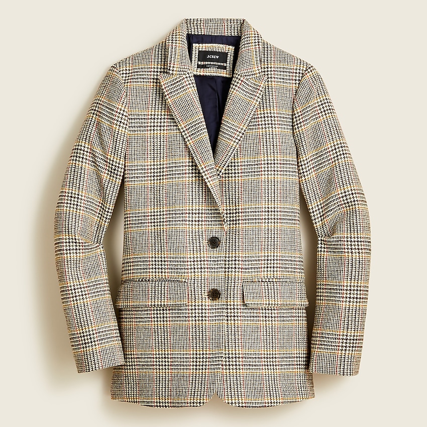 j.crew: sommerset blazer in glen plaid english wool for women, right side, view zoomed