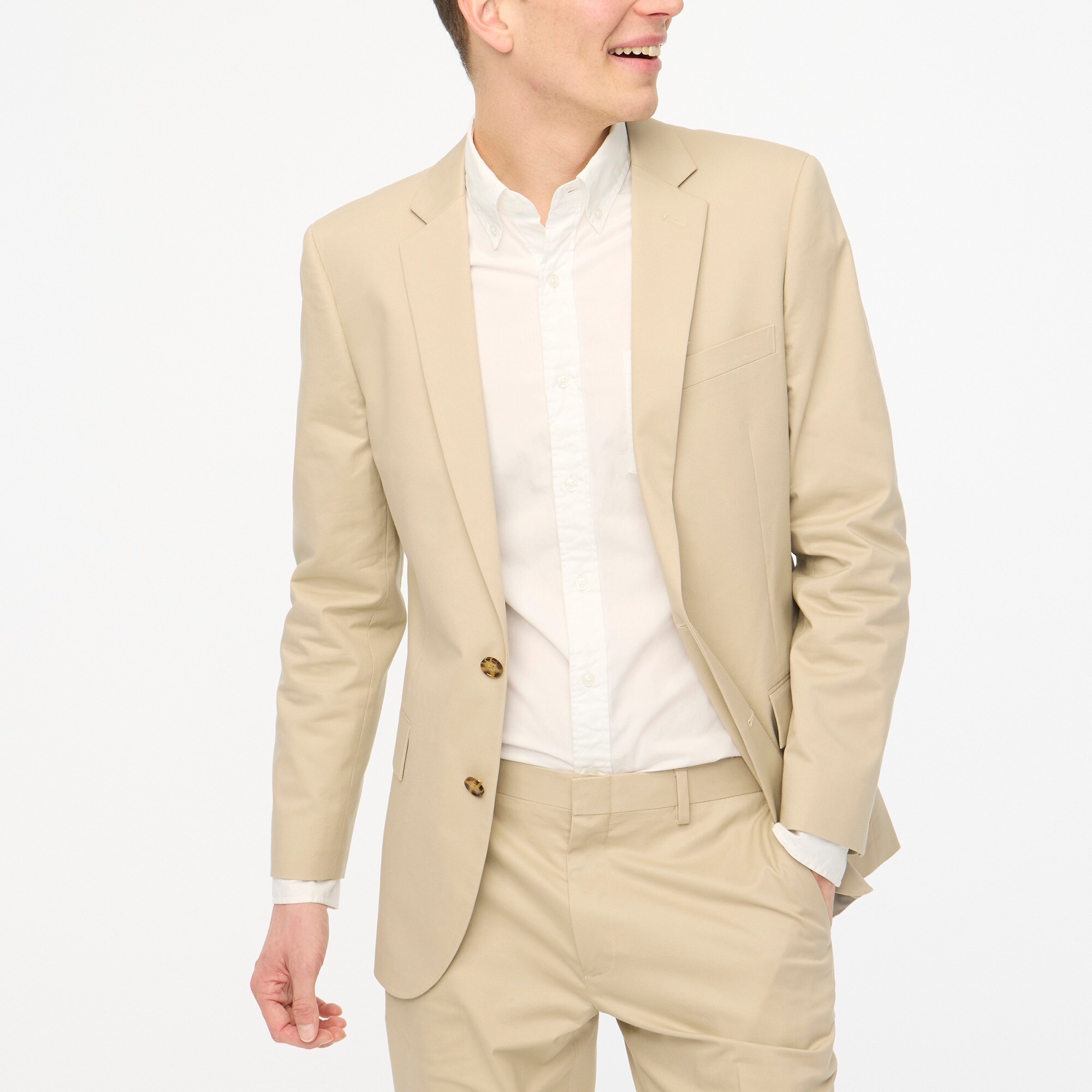 factory: stretch suit jacket in flex chino for men