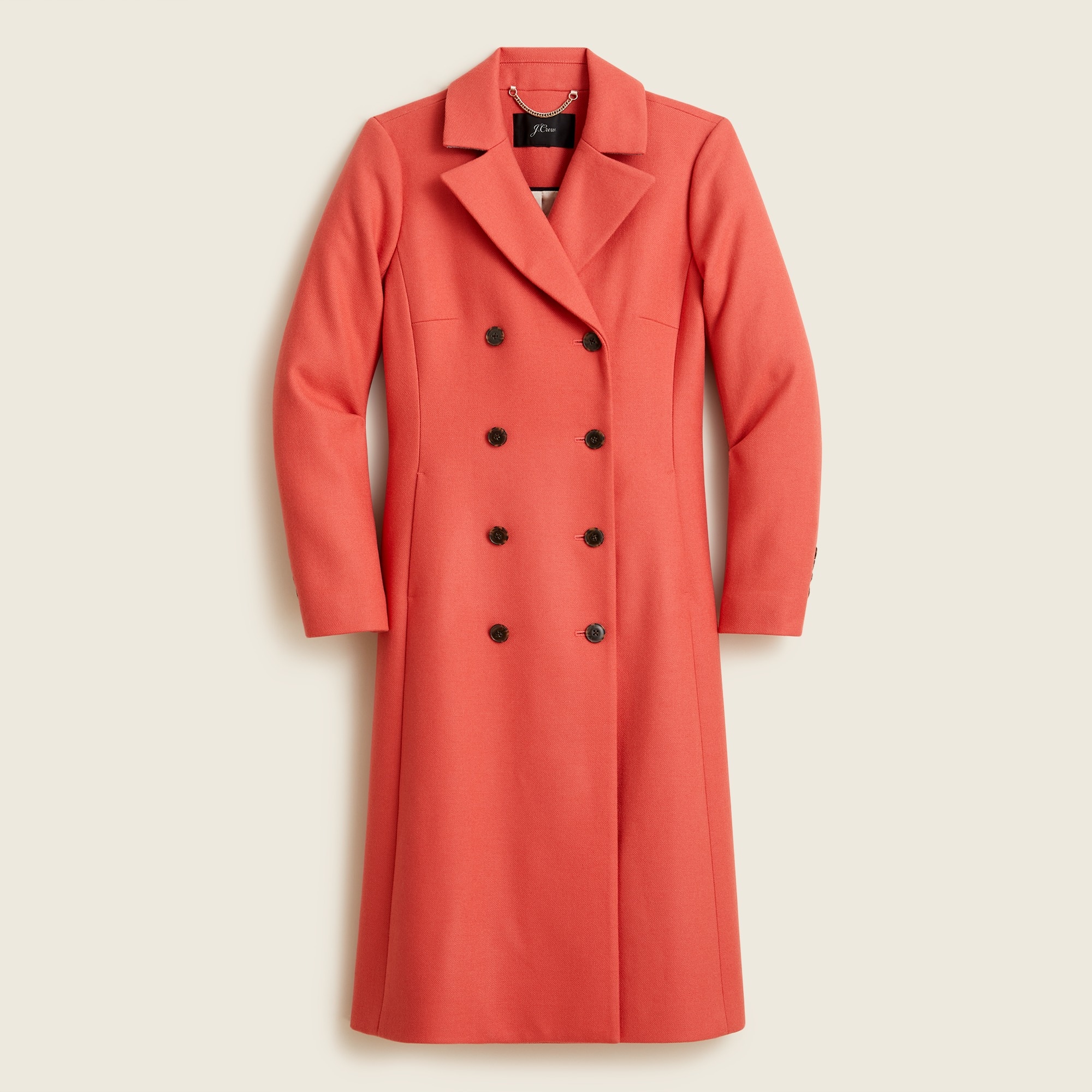 J.Crew: Double-breasted Topcoat In Double Serge Wool For Women