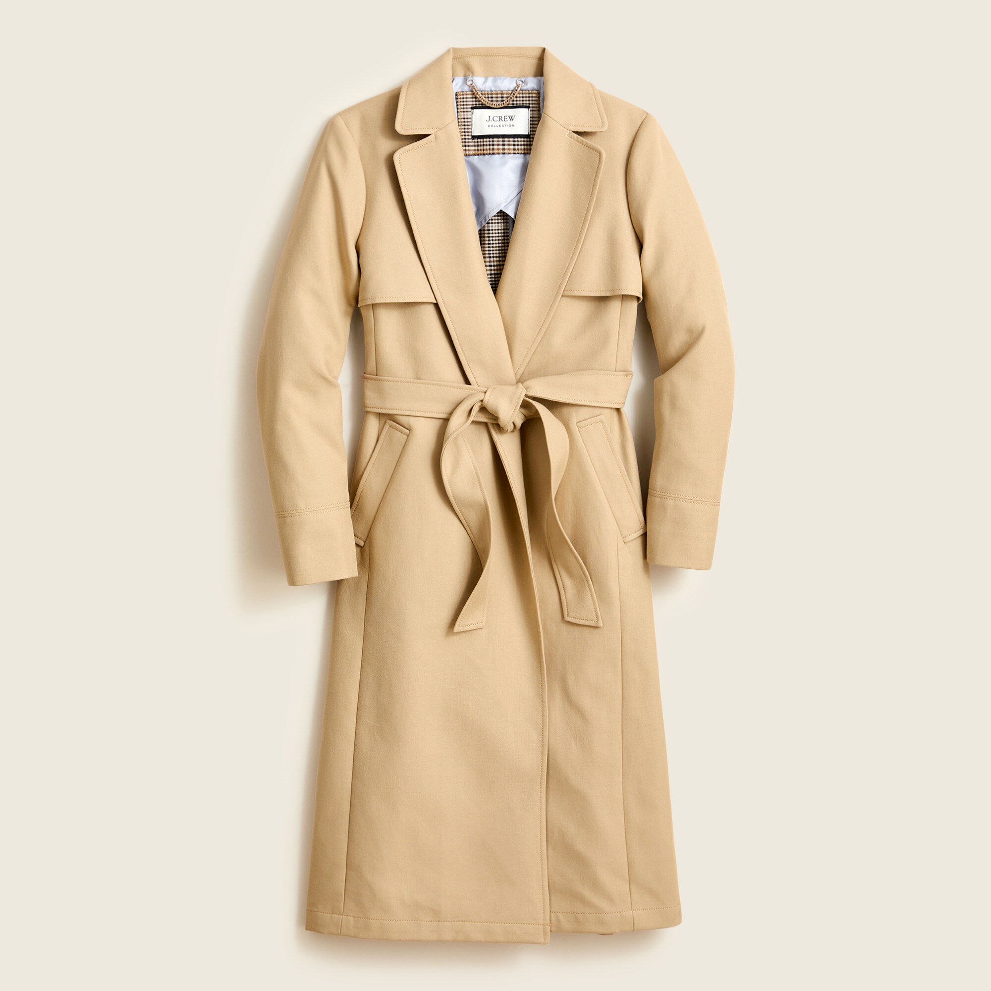 Collection Tailored Trench Coat In Double-faced Plaid For Women