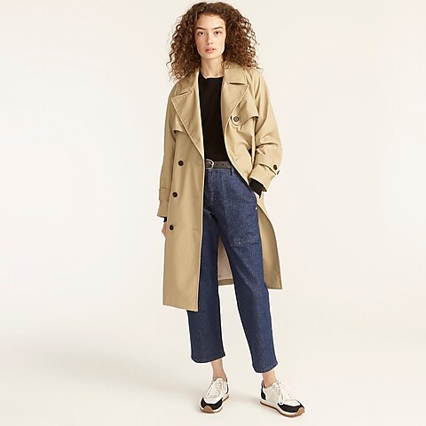 womens Relaxed trench coat in cotton-canvas
