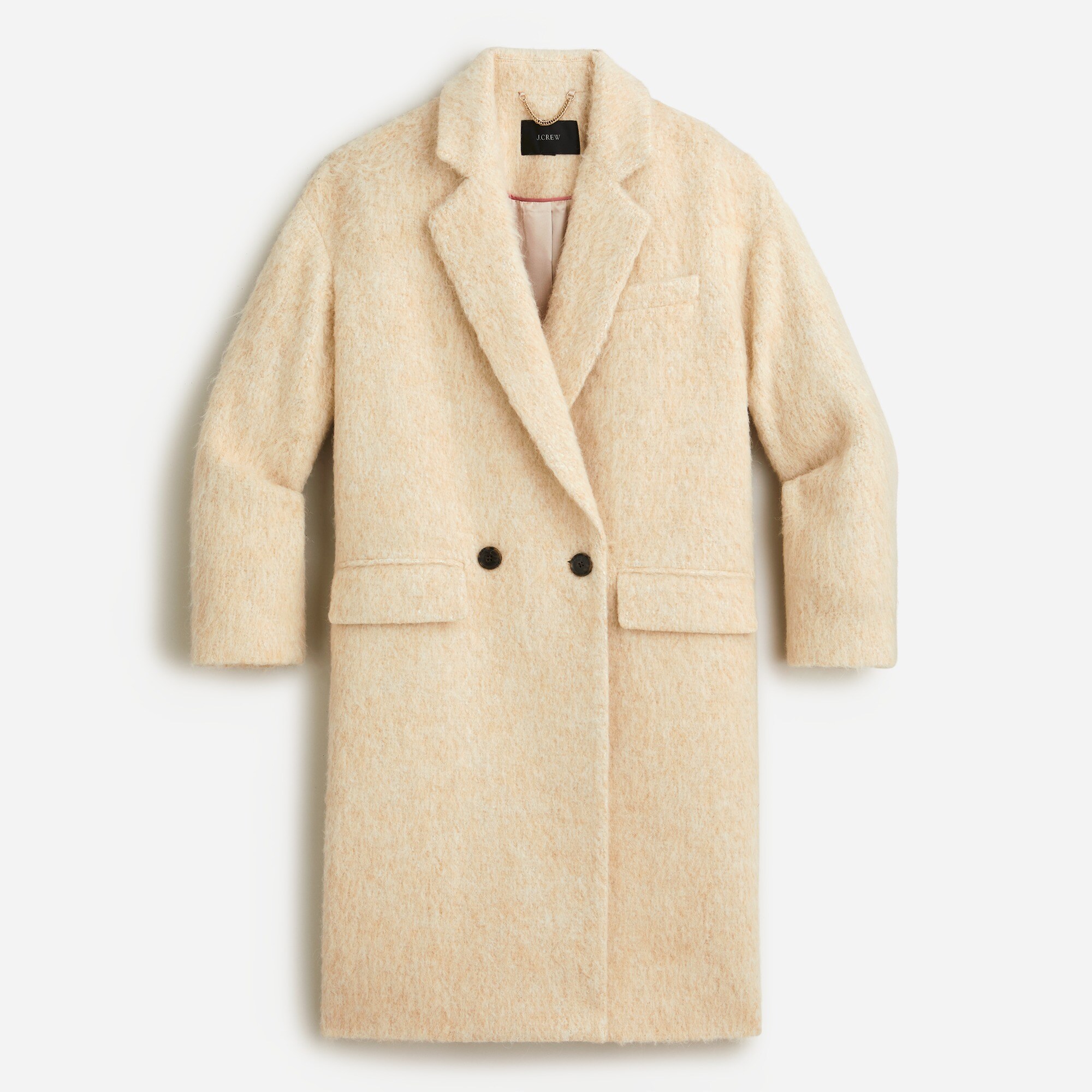Relaxed topcoat in Italian brushed wool blend
