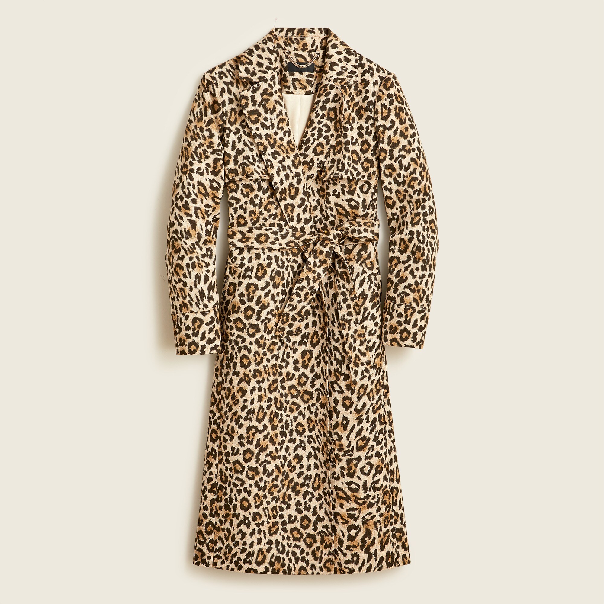 Collection tailored trench coat in leopard