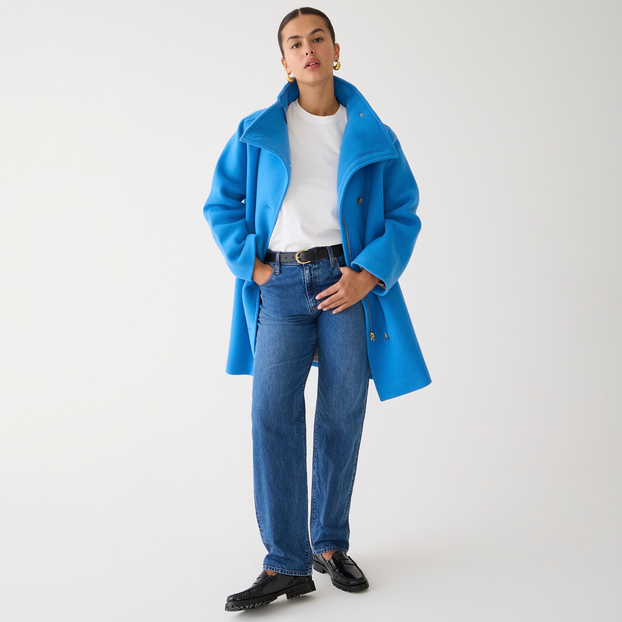 j.crew: villa coat in italian stadium-cloth for women