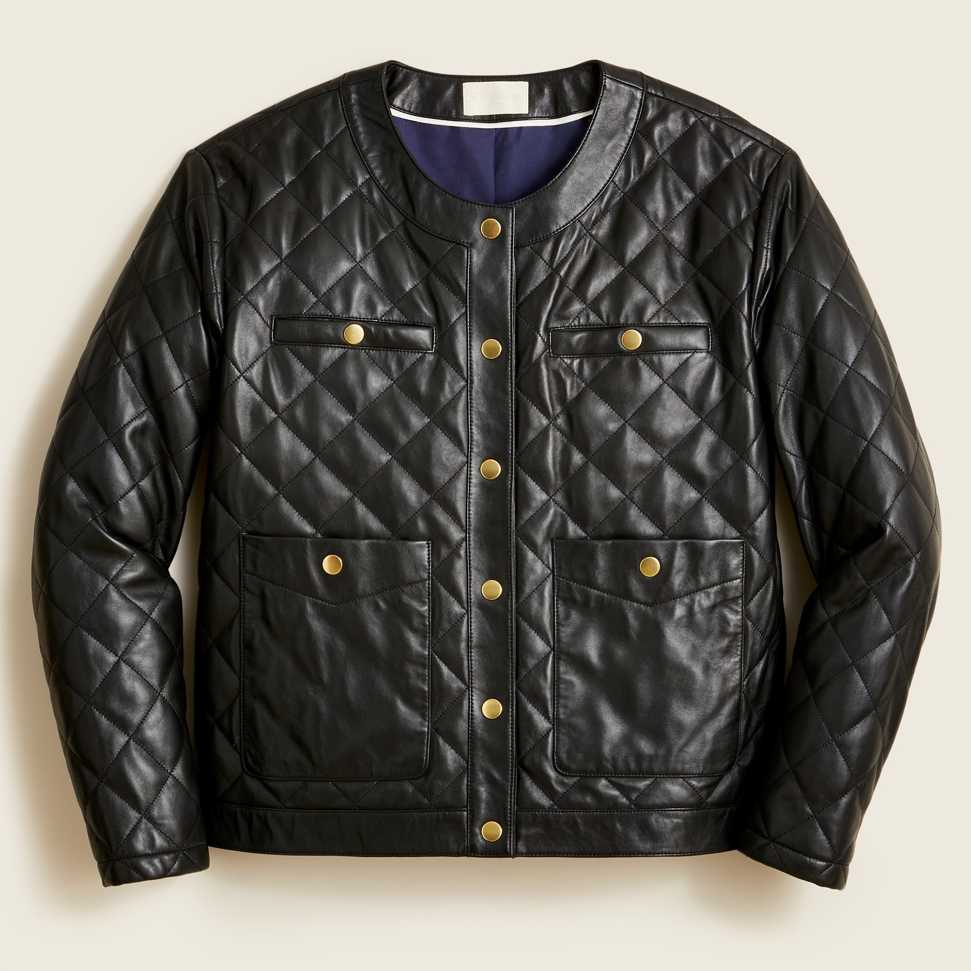J.Crew Collection Quilted Leather Lady Jacket For Women