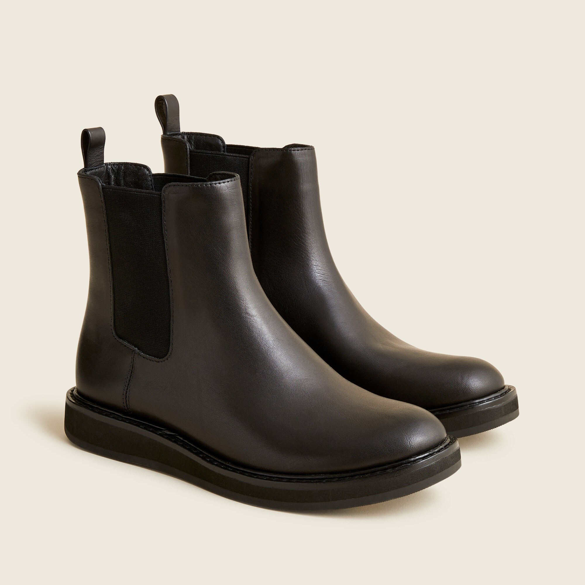 Leather pull-on boots